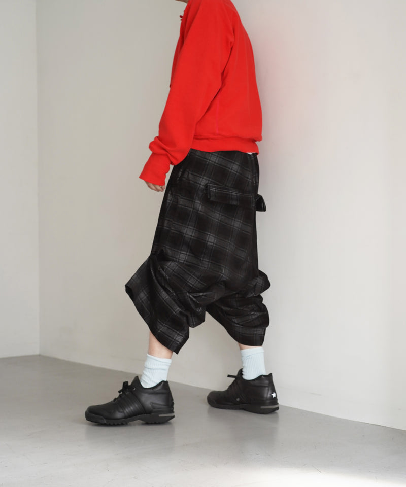 JIAN YE Morph yi pants "BLACK CHECK"