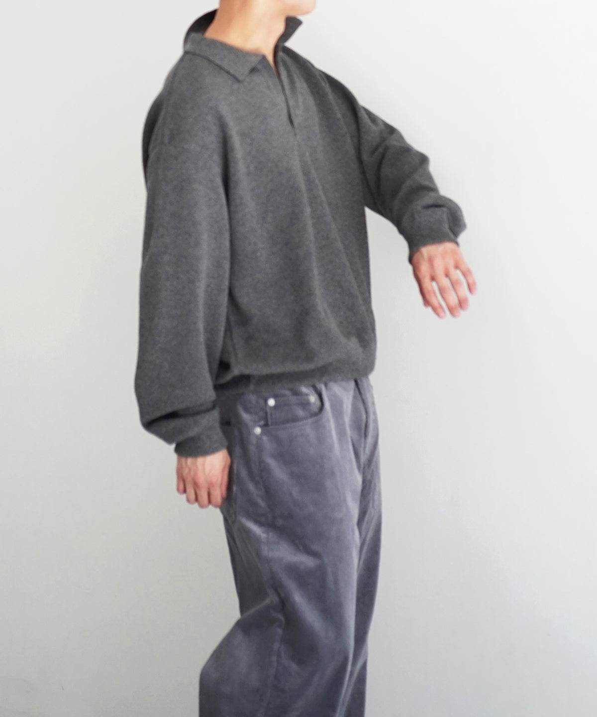 crepuscule Co/wo moss stitch skipper "BLACK"