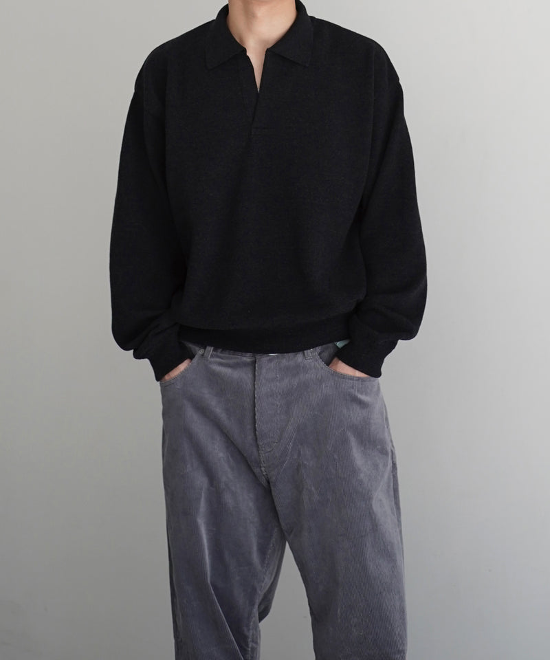 crepuscule Co/wo moss stitch skipper "BLACK"