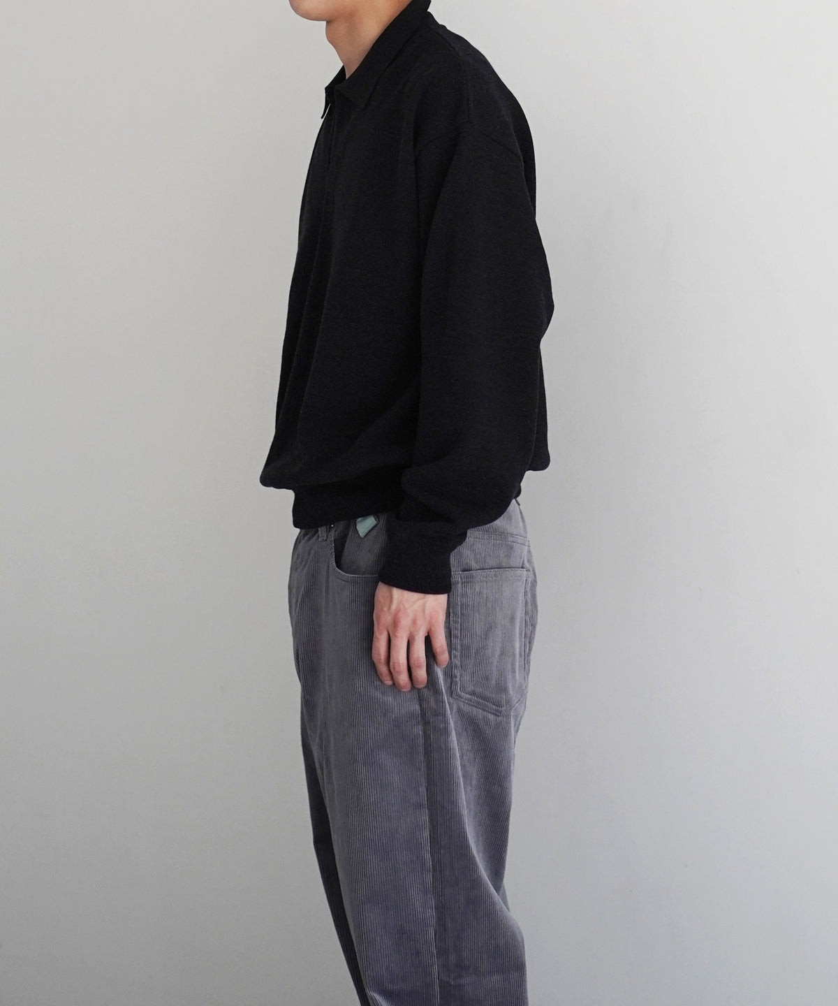 crepuscule Co/wo moss stitch skipper "BLACK"