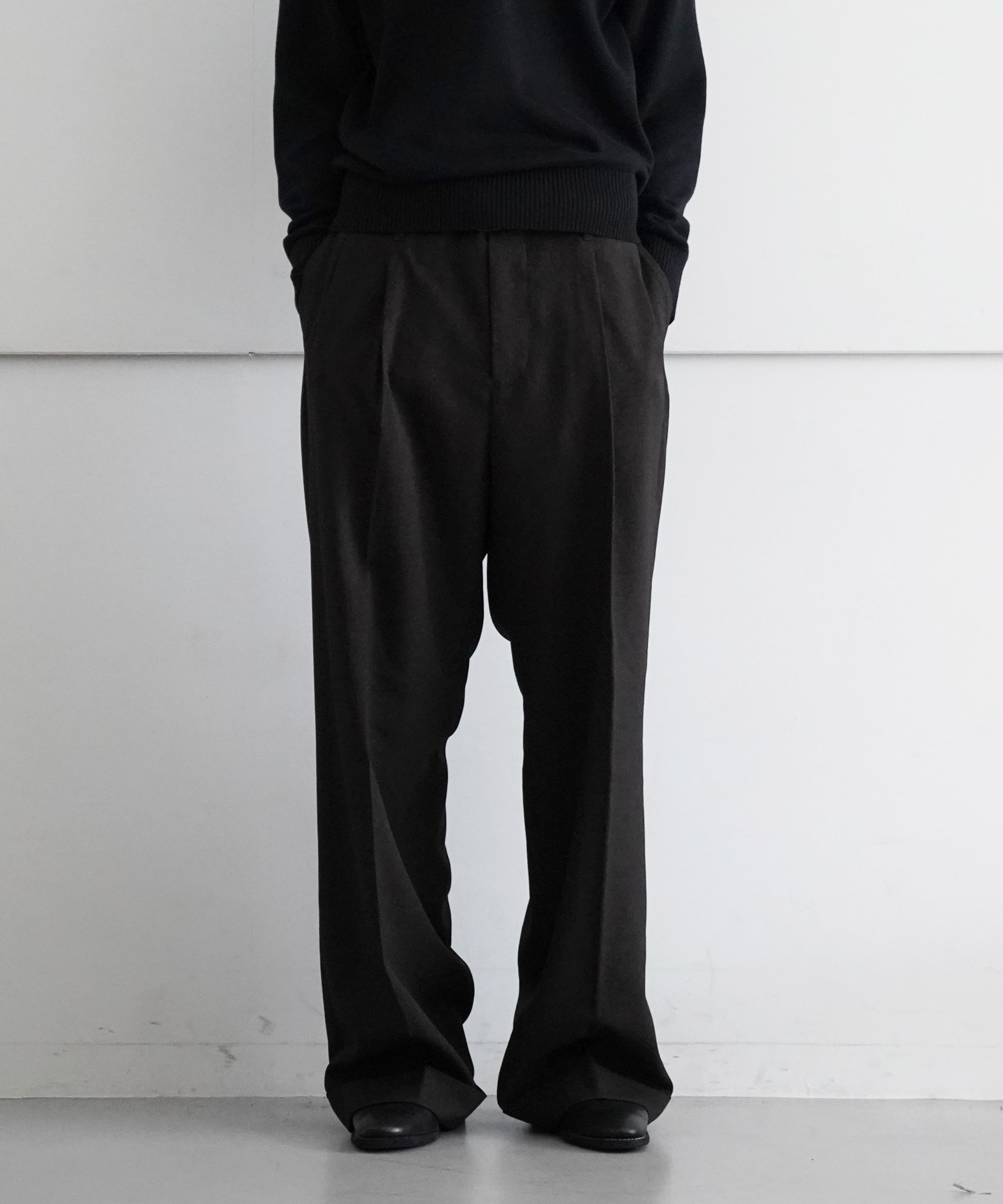 KAIKO Wide slacks "BLACK"