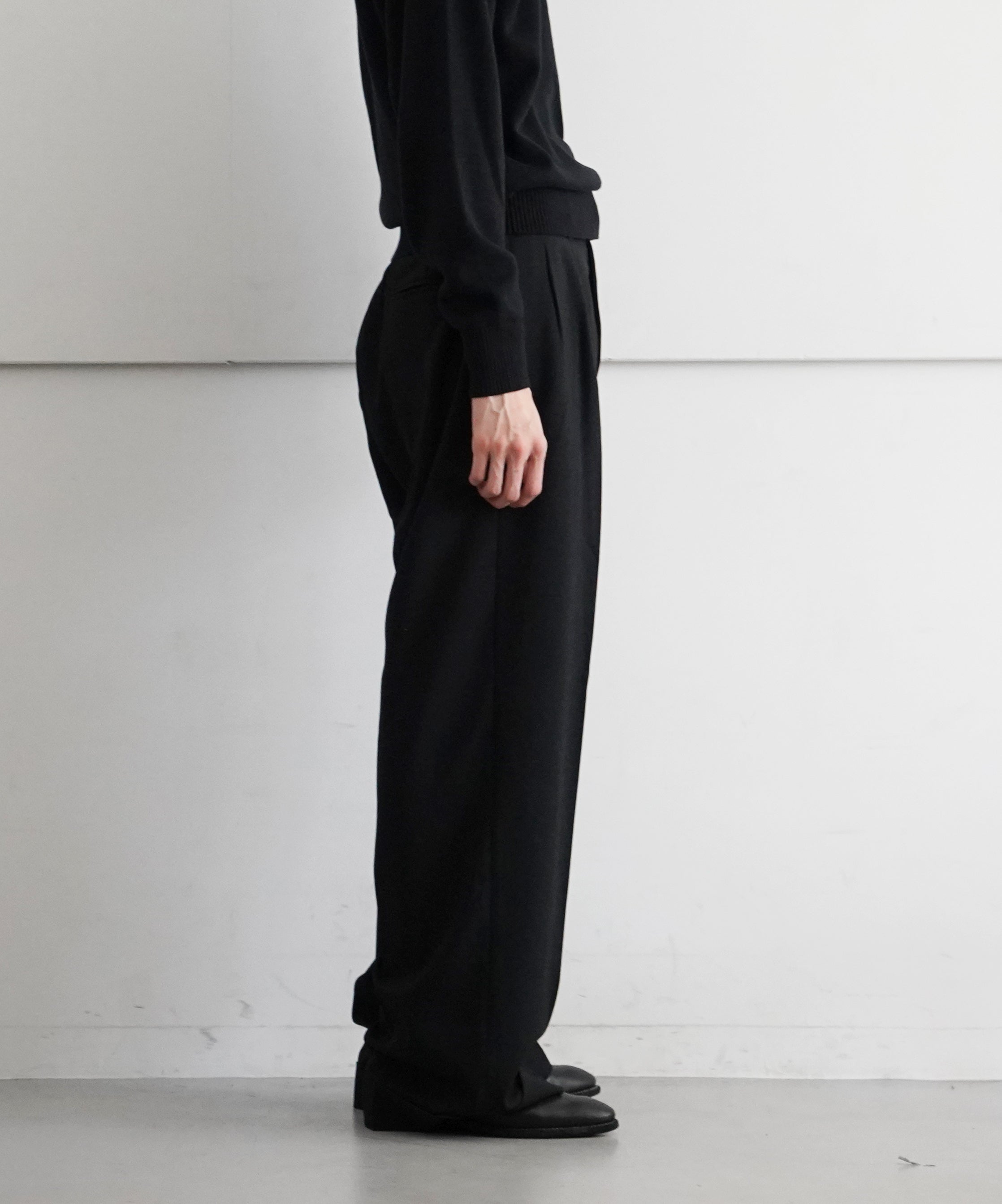 KAIKO WIDE SLACKS "BLACK"