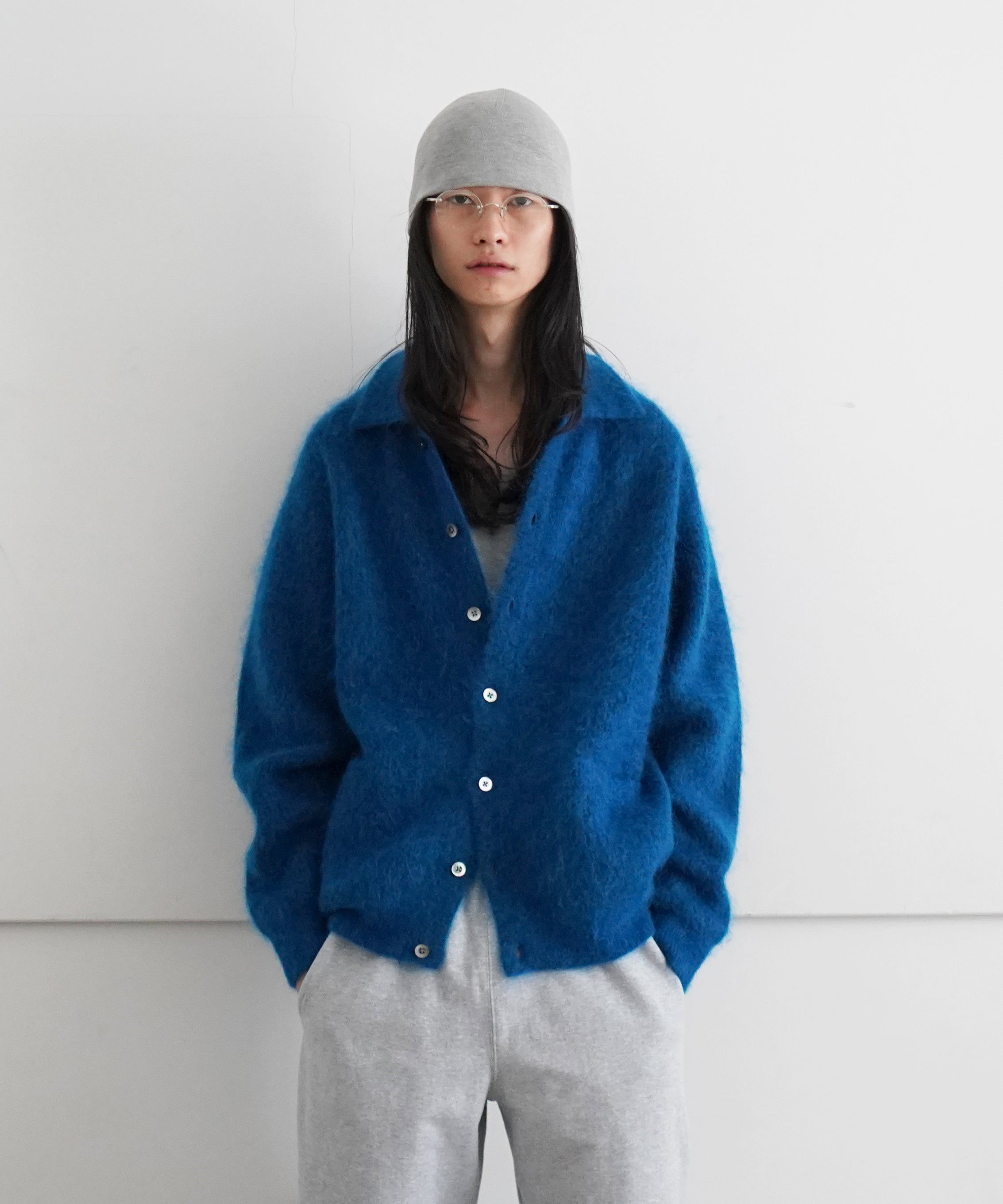 crepuscule Mohair polo Neck "Blue"