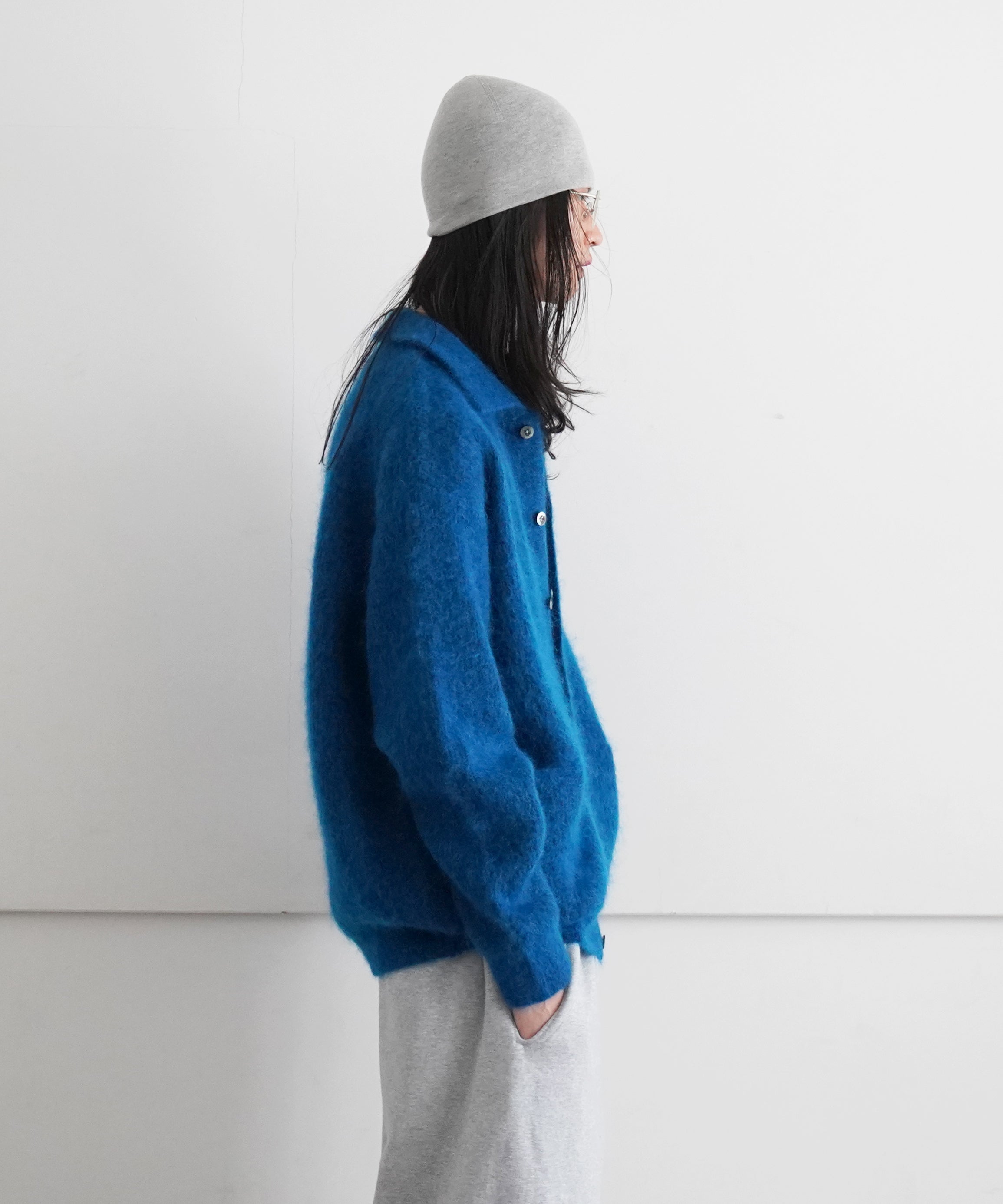 crepuscule Mohair polo Neck "Blue"