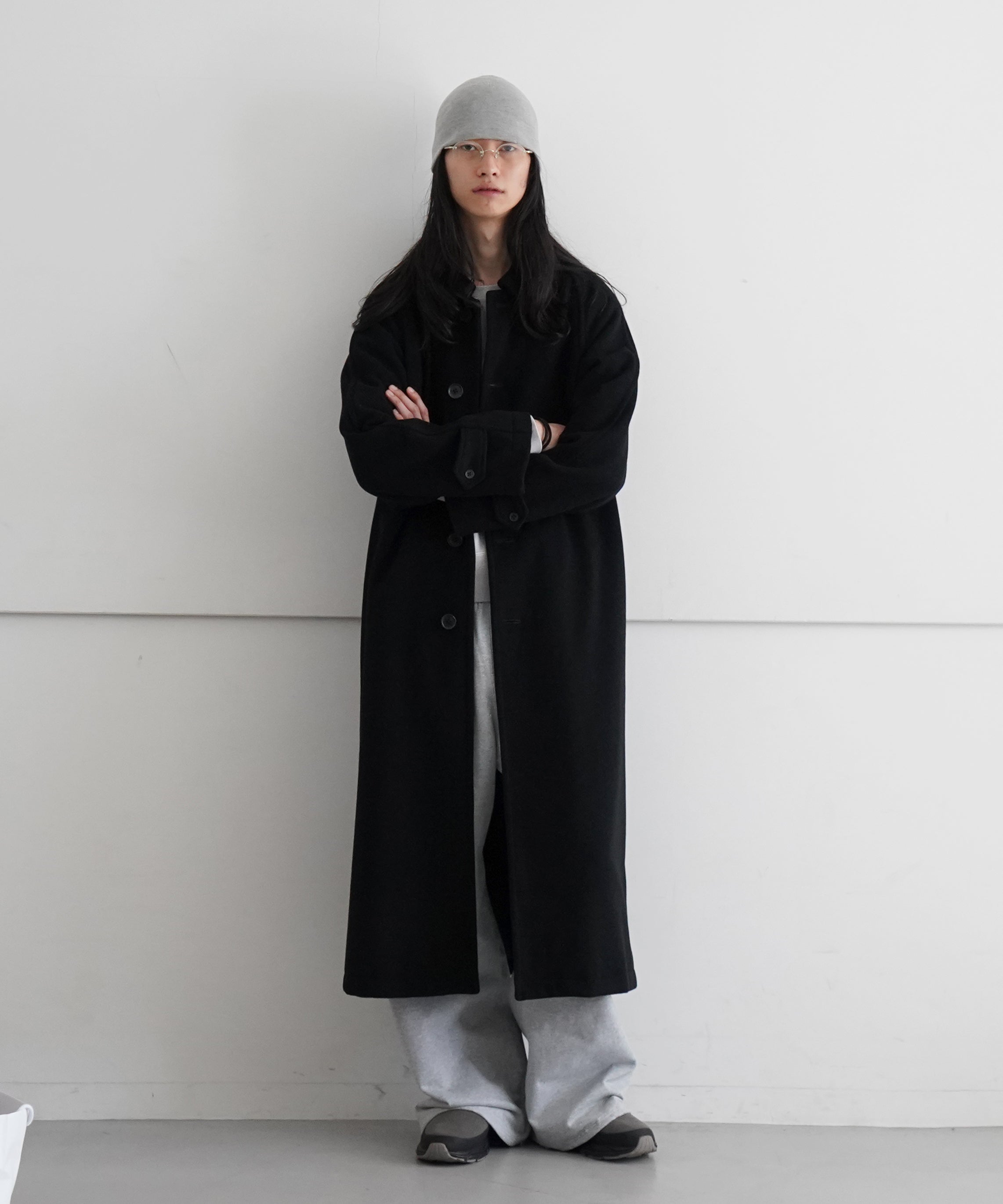 ABELIA EDOWARD GOUCHA BB COAT Terry Pile Wool "BLACK・BLACK"