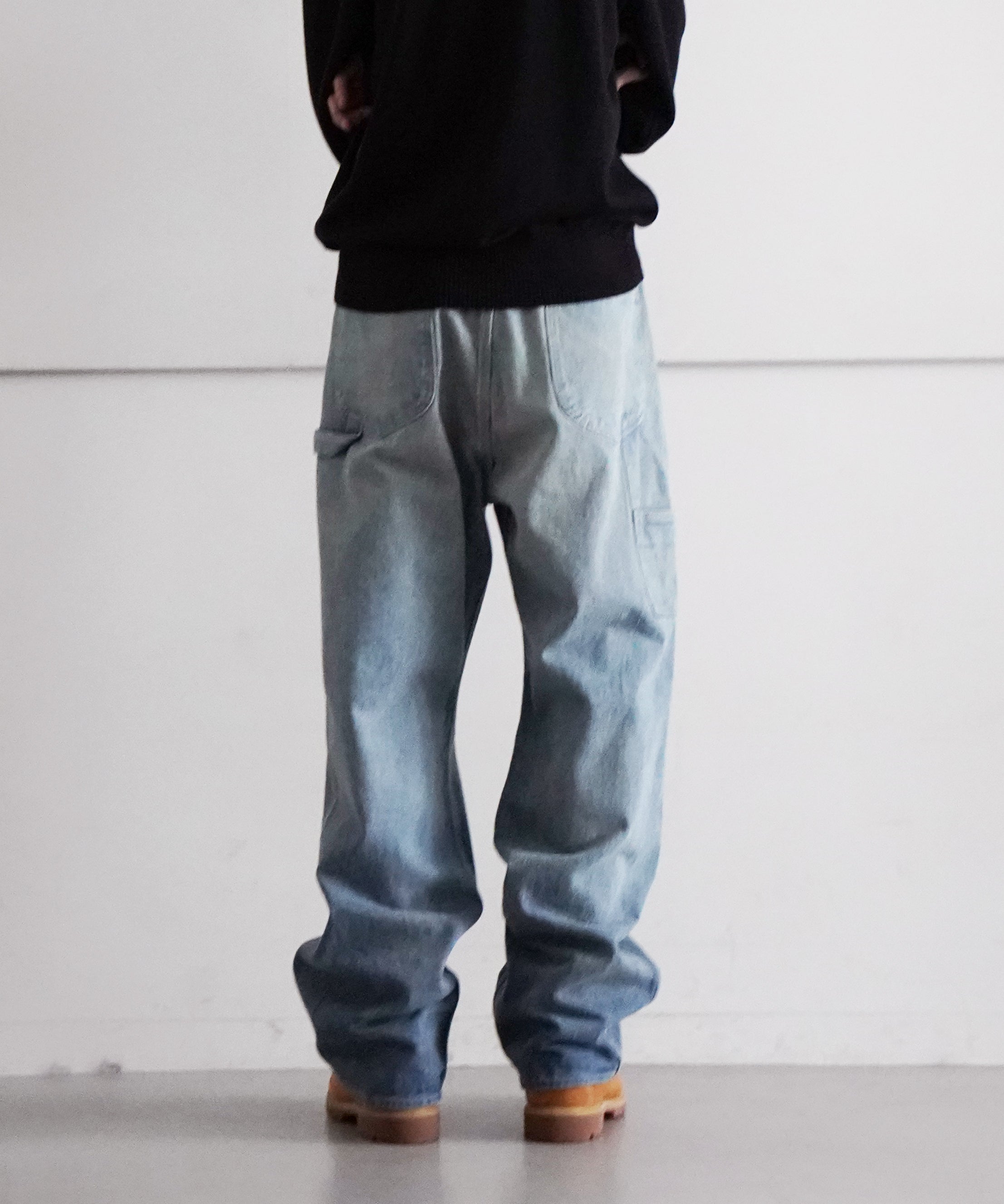 AURALEE SELVEDGE FADED HEAVY DENIM PAINTER PANTS "FADED INDIGO"