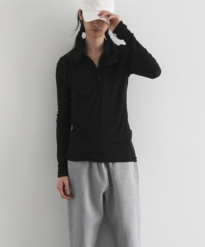 entire studios Ls polo "BLACK"