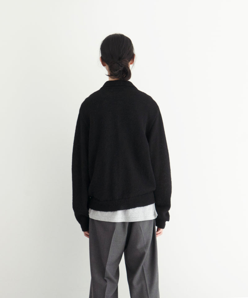 OUR LEGACY Evening polo "BLACK FUZZY ALPACA"