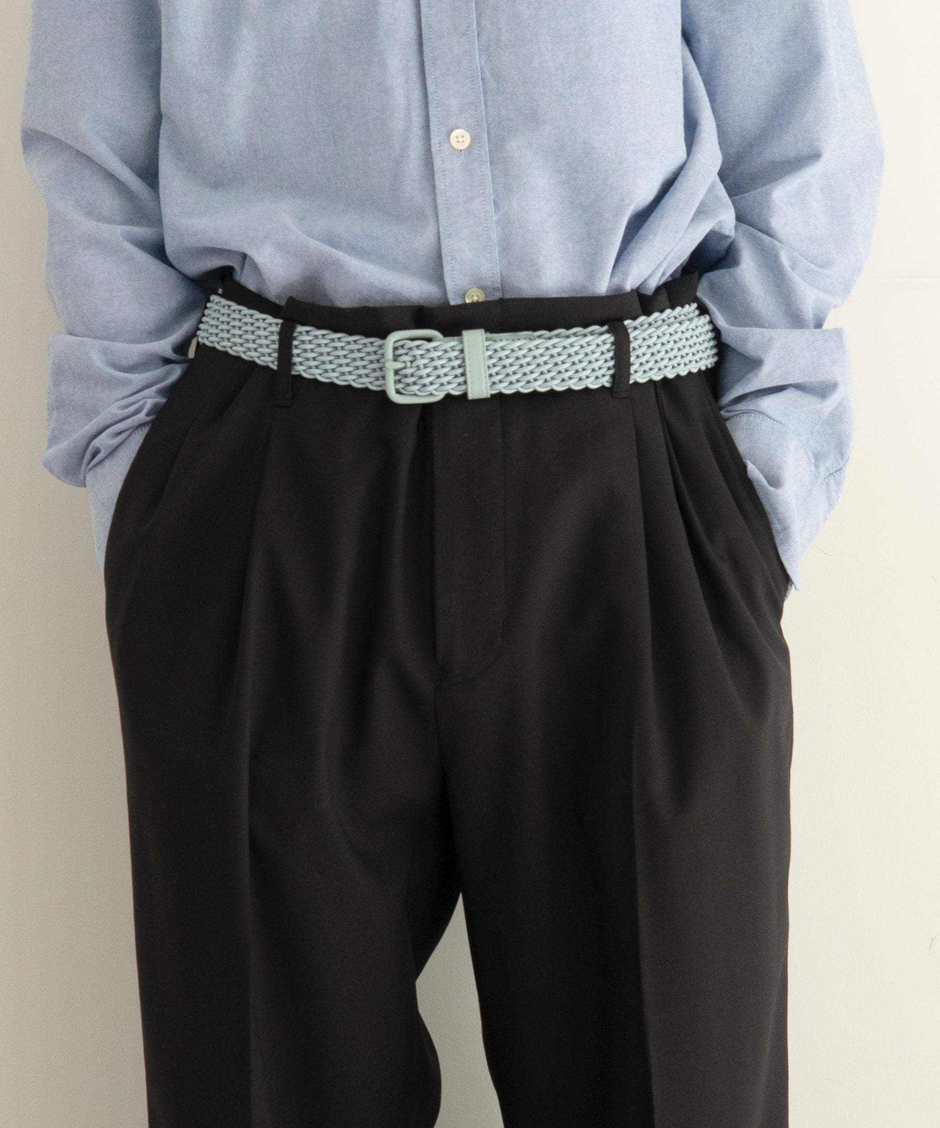 KAIKO Wool wide slacks "BLACK"