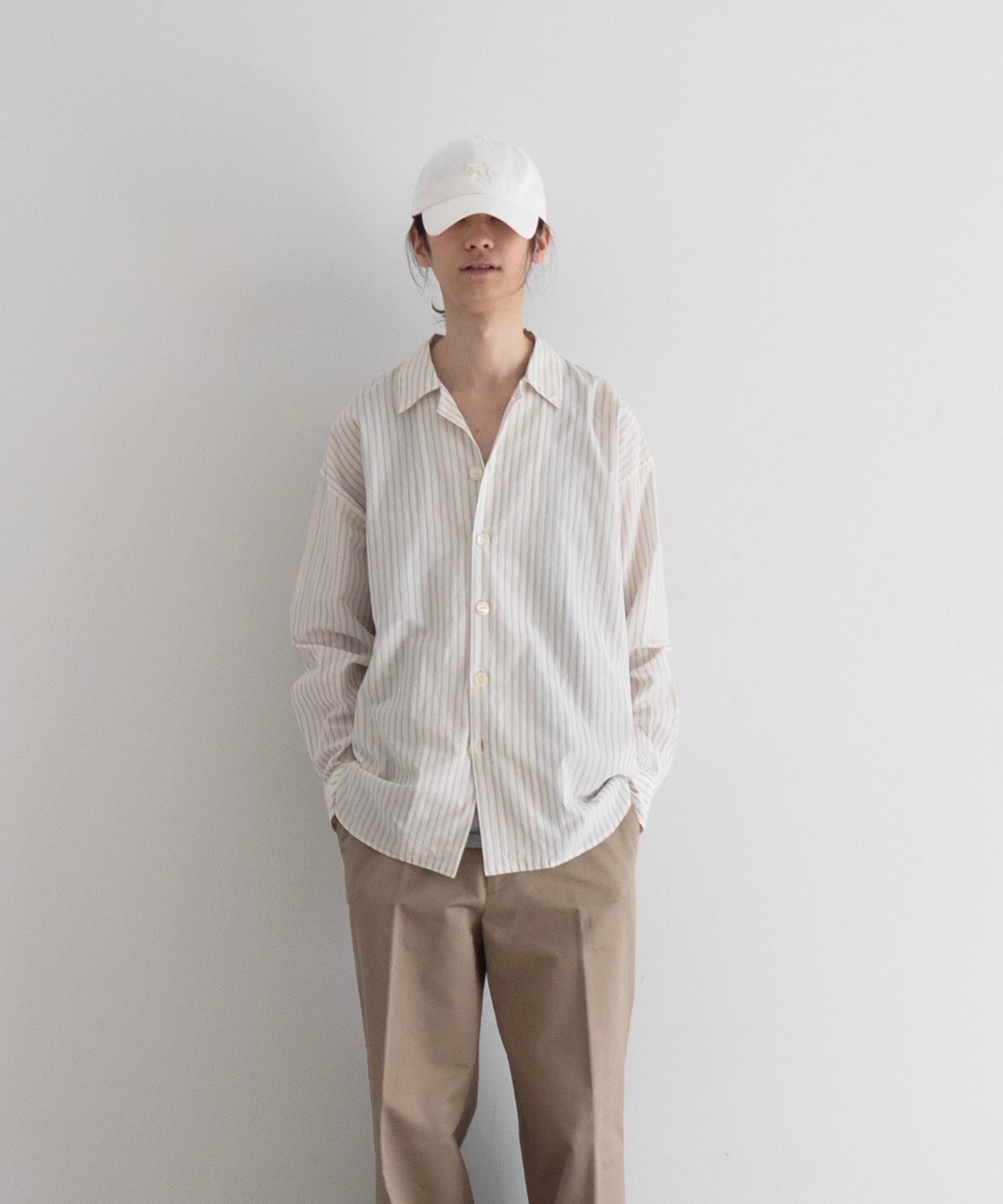 NEEDLES Uncon shirt - dobby stripe "BROWN"