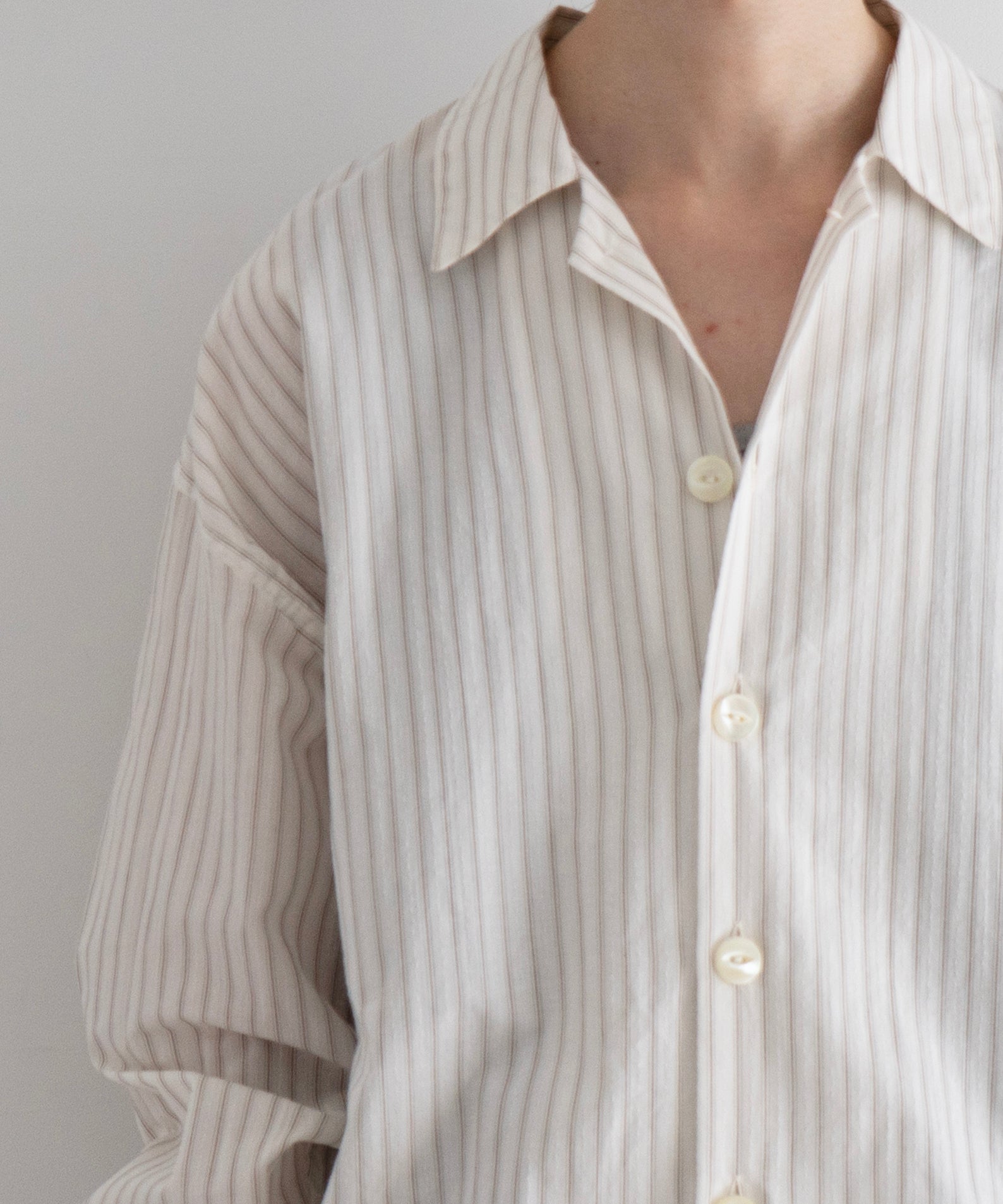 NEEDLES Uncon shirt - dobby stripe "BROWN"