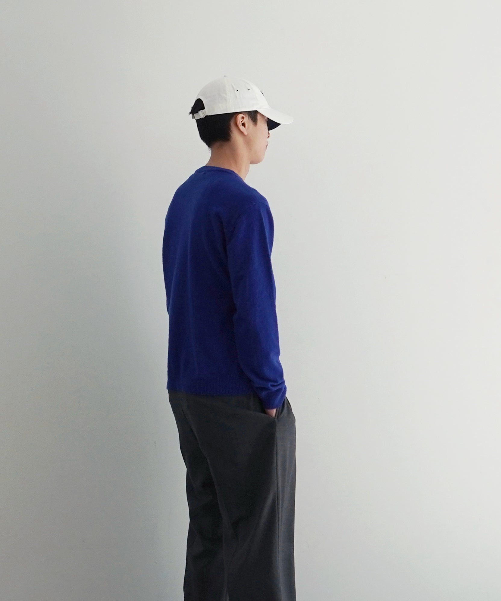 AURALEE Brushed cashmere cotton knit p/o "ROYAL BLUE"