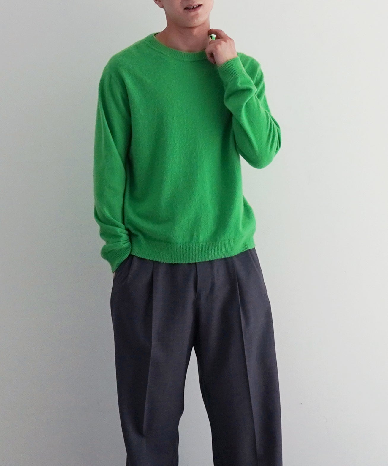 AURALEE Brushed cashmere cotton knit p/o "ROYAL BLUE"