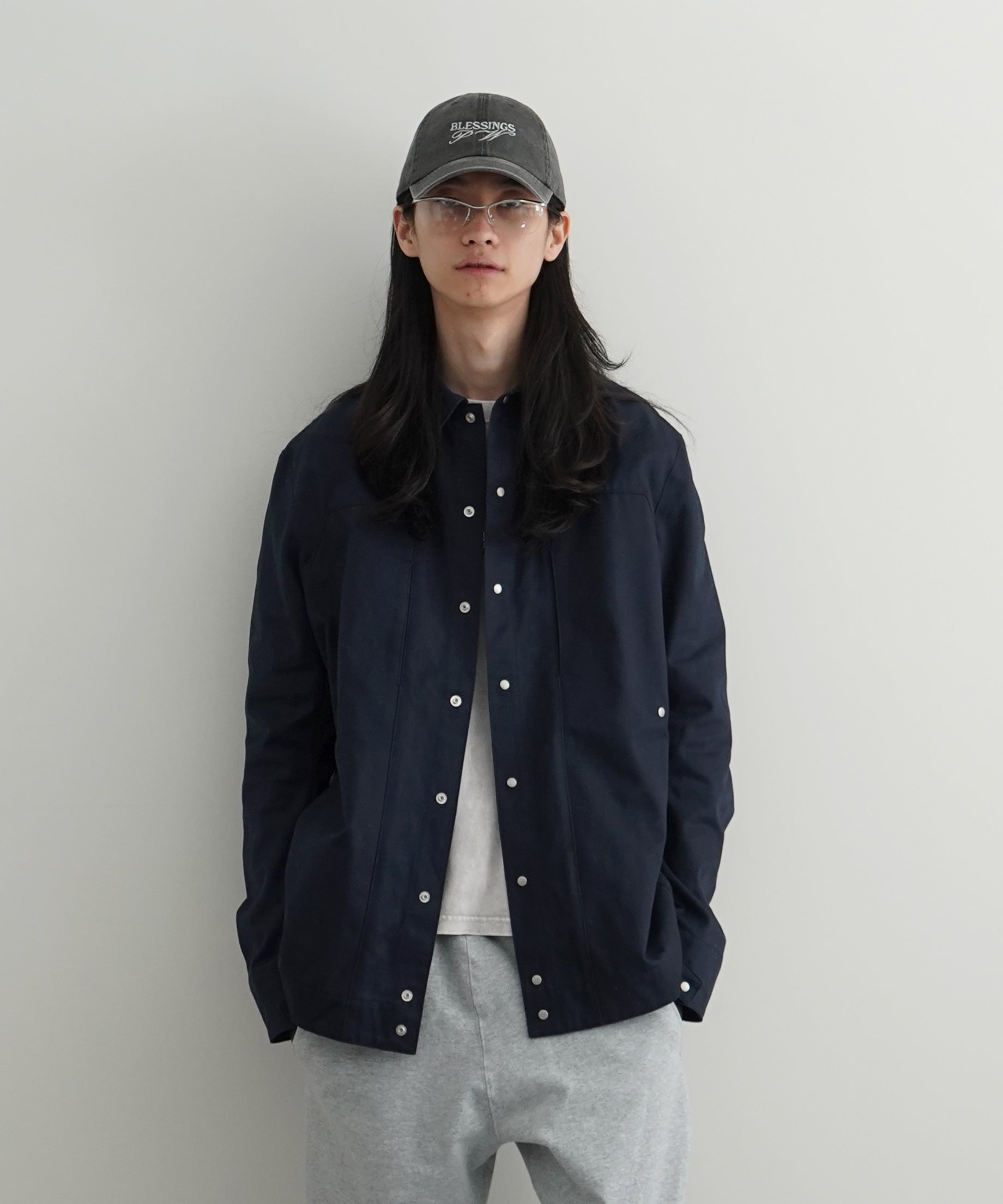 OPPOSE DUALITY 6Pocket Panel Cotton Work Jacket "NAVY"