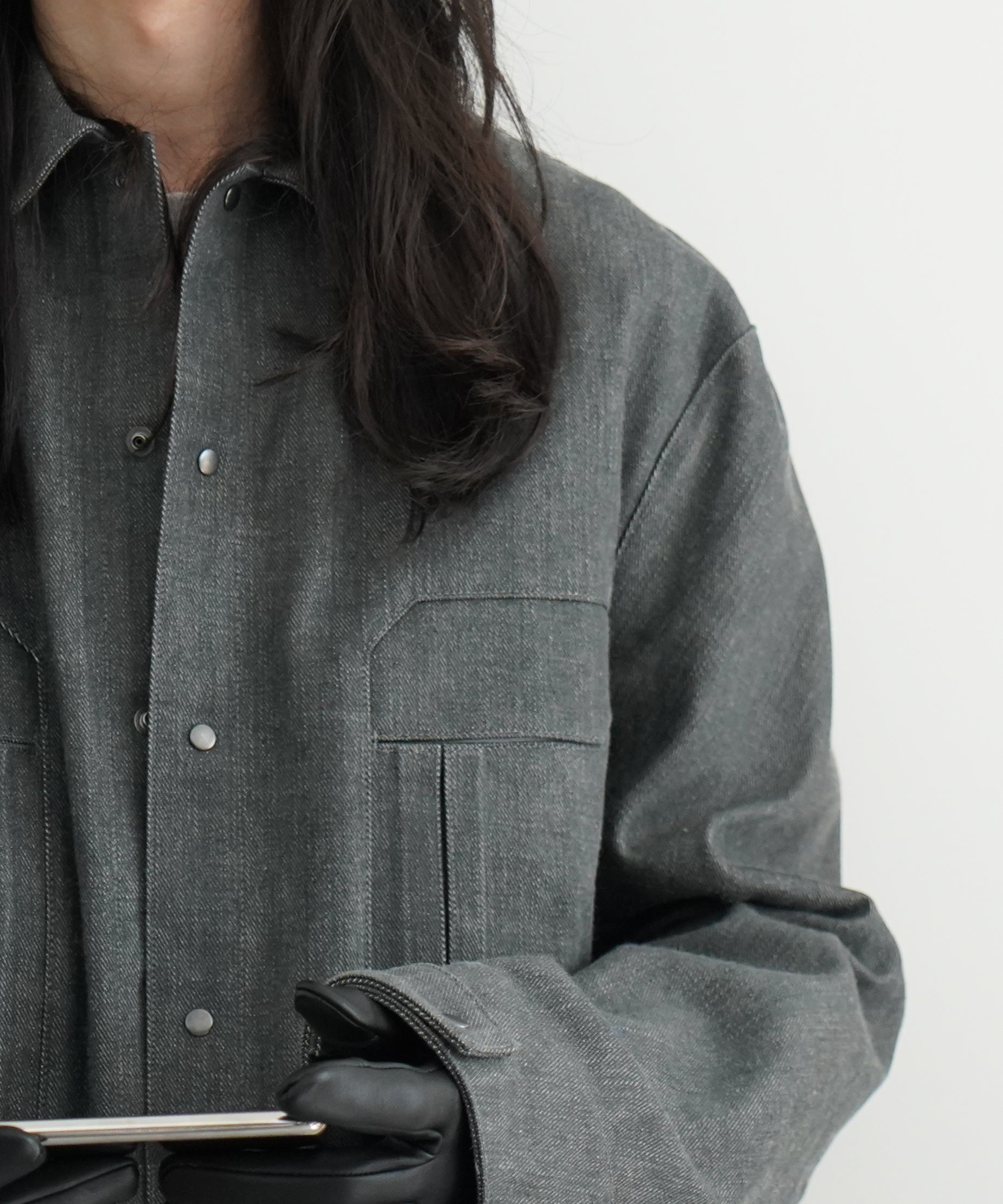 OPPOSE DUALITY 6Pocket Panel Denim Jacket "LIGHT GRAY"