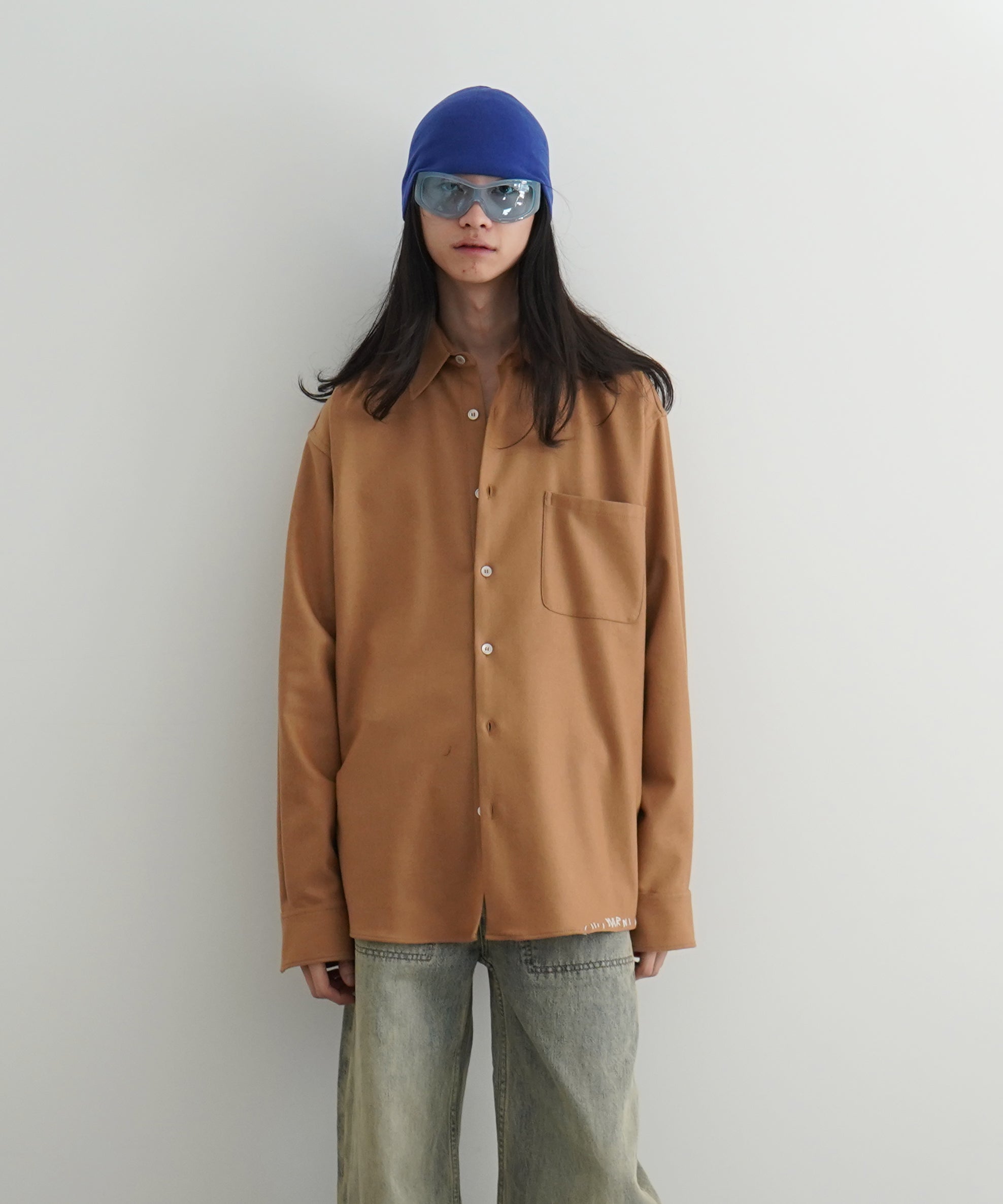 MARNI RELAXED-FIT WOOL SHIRT "BEIGE"