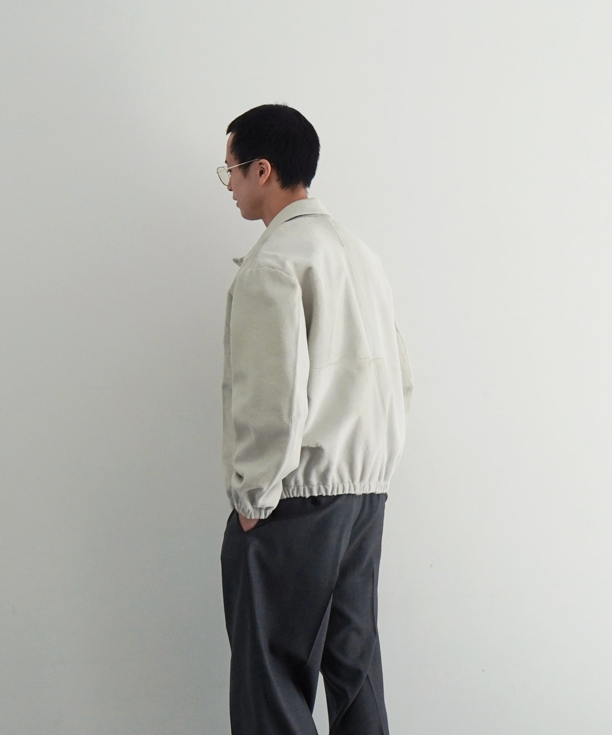 AURALEE Calf hair zip blouson "IVORY WHITE"