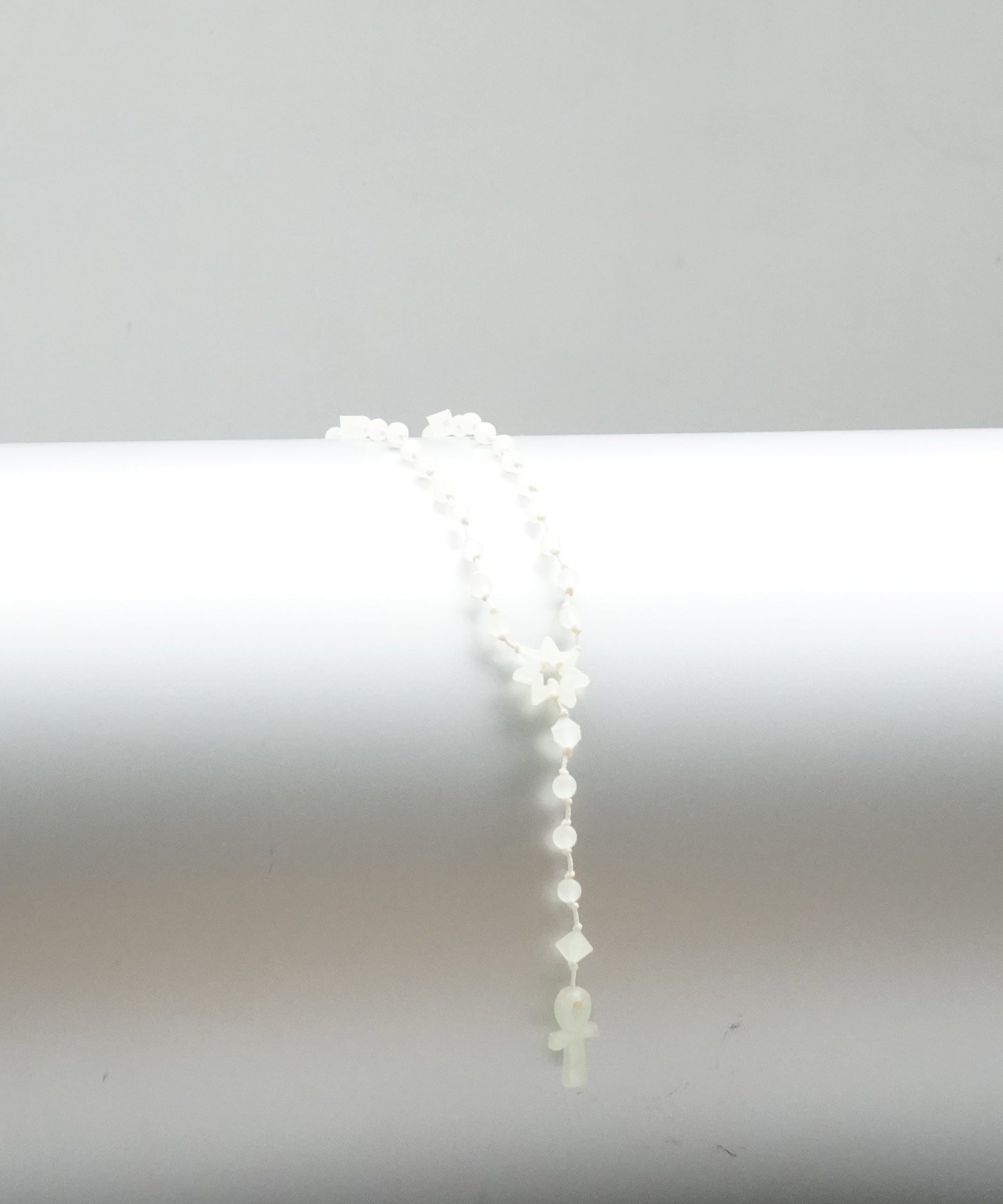FAKE AS FLOWERS Ankh rosary "CLEAR"