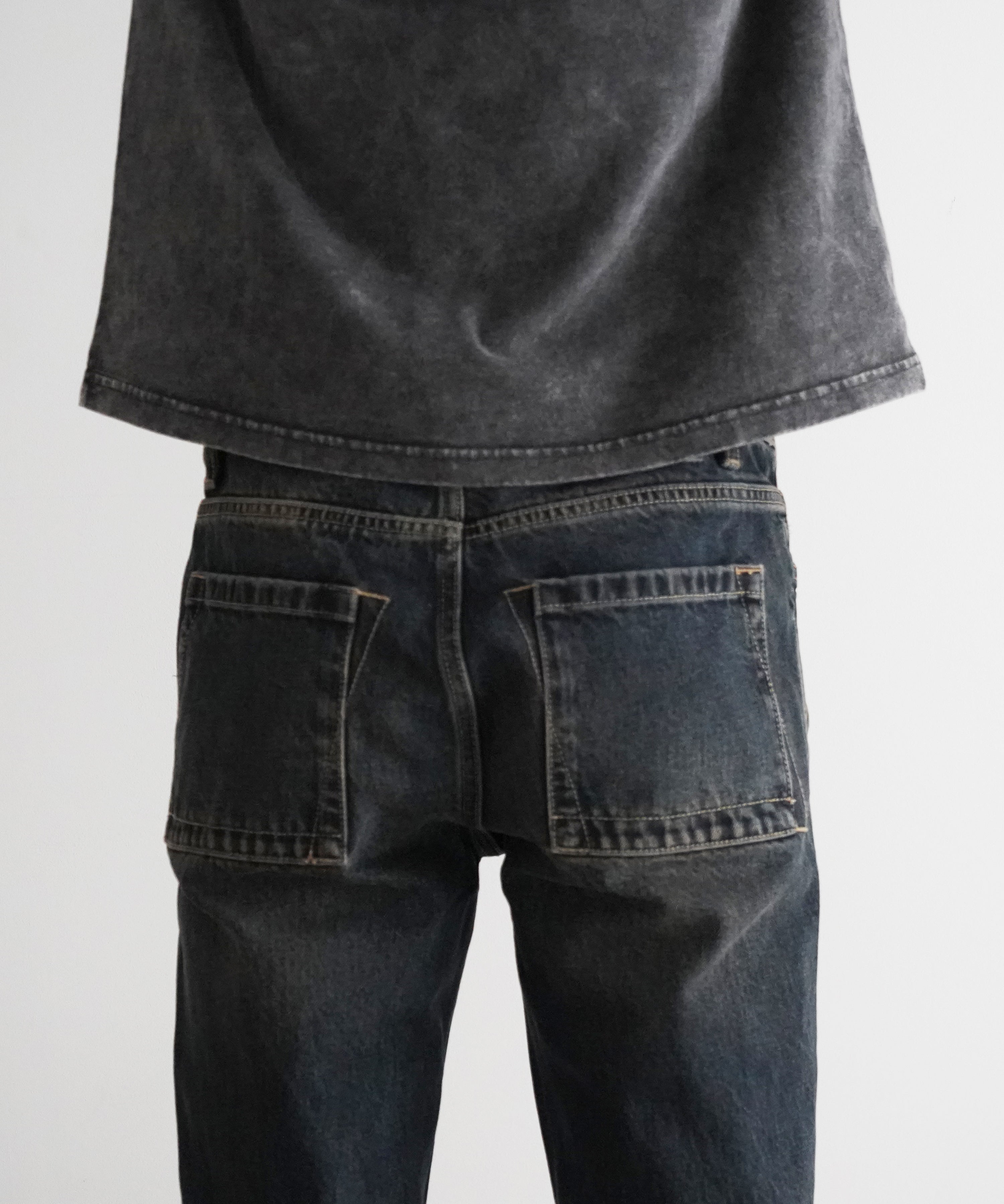 FAX COPY EXPRESS Basic 3 Slim dirty wash black jeans "BLACK"