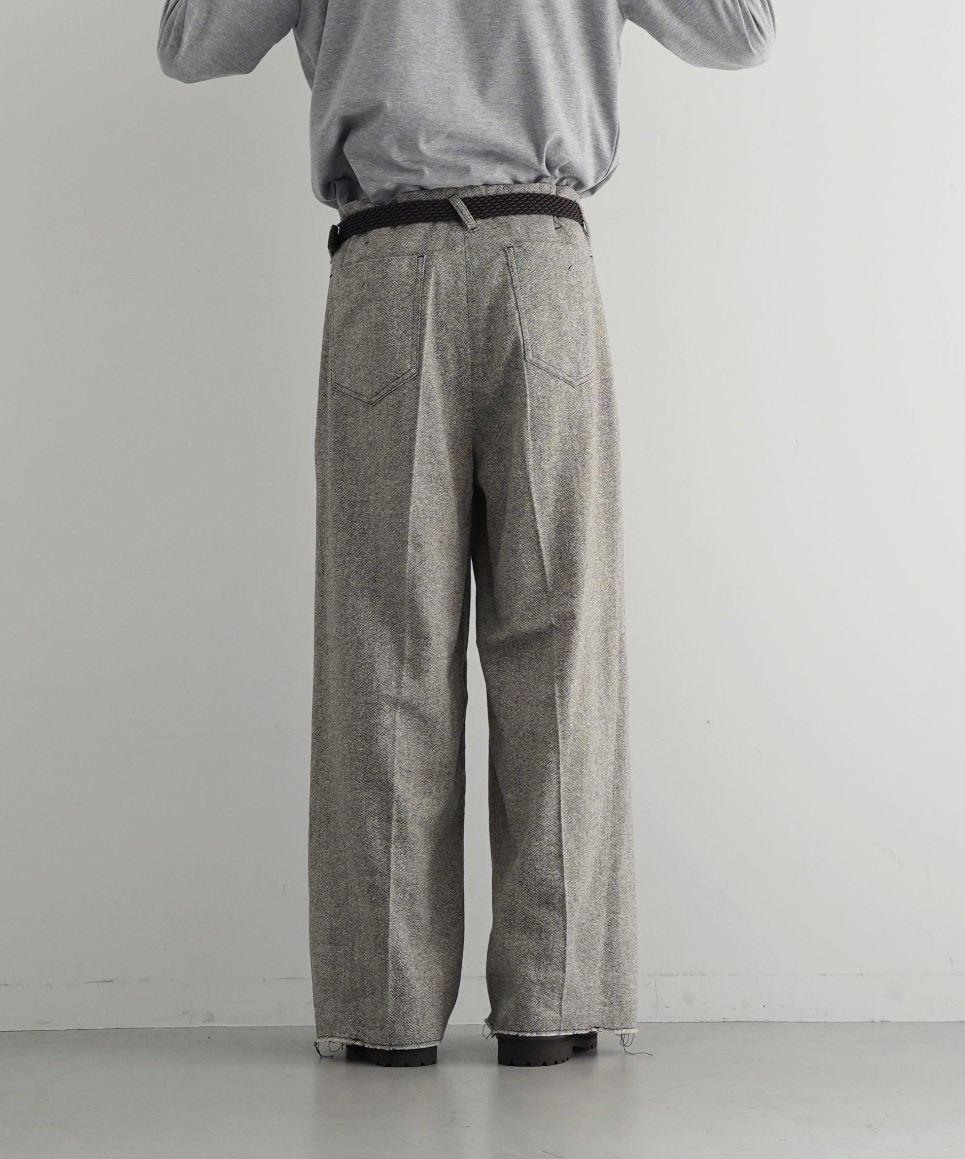 saby Tuck-baggy type 3 - bishu japan silk linen fab -  "OFF×BLACK"