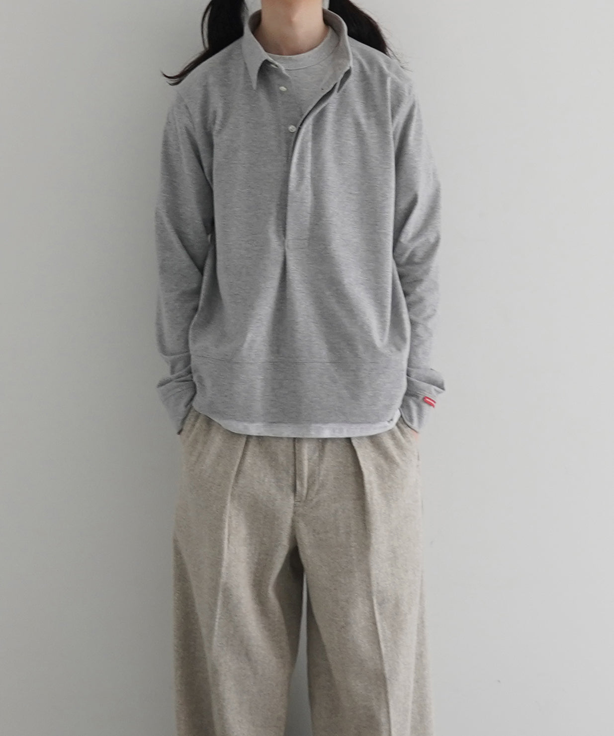 ABELIA EDOWARD GOUCHA Ls polo dot mesh "GRAY"