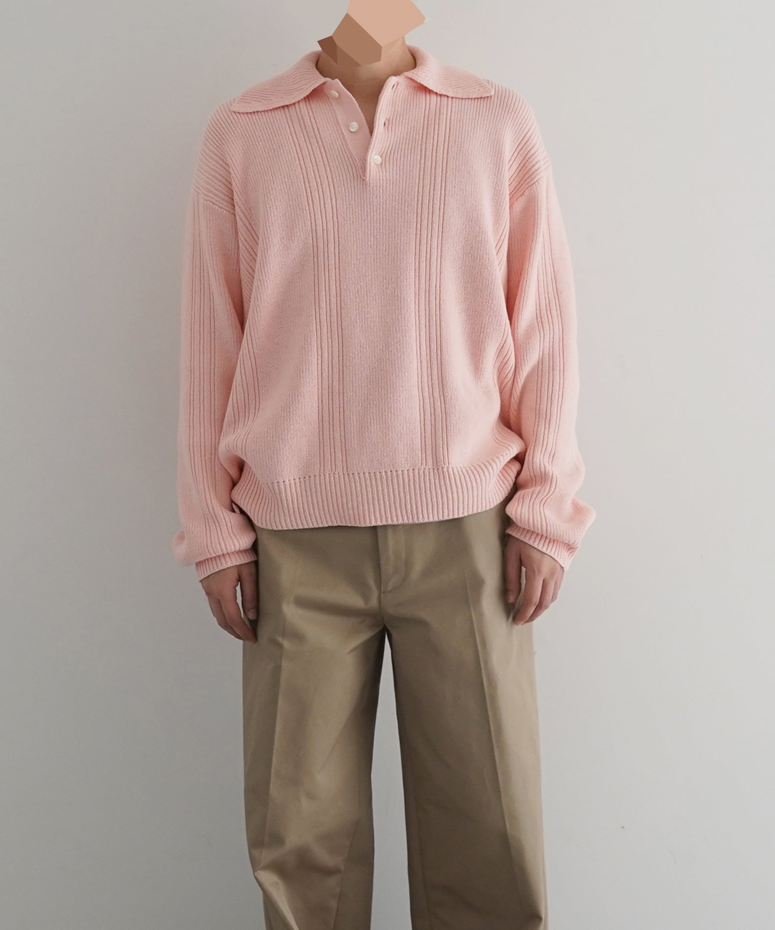 NEONSIGN【ネオンサイン】Drop needle polo (ls) 