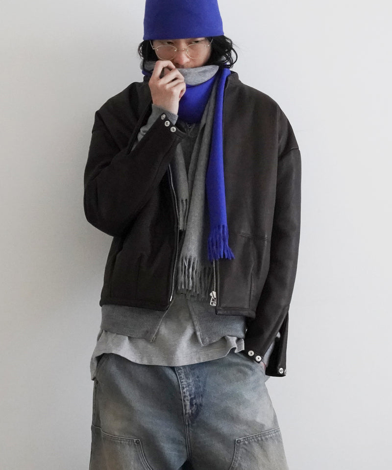 The Inoue Brothers Brushed scarf "ELECTRIC BLUE"