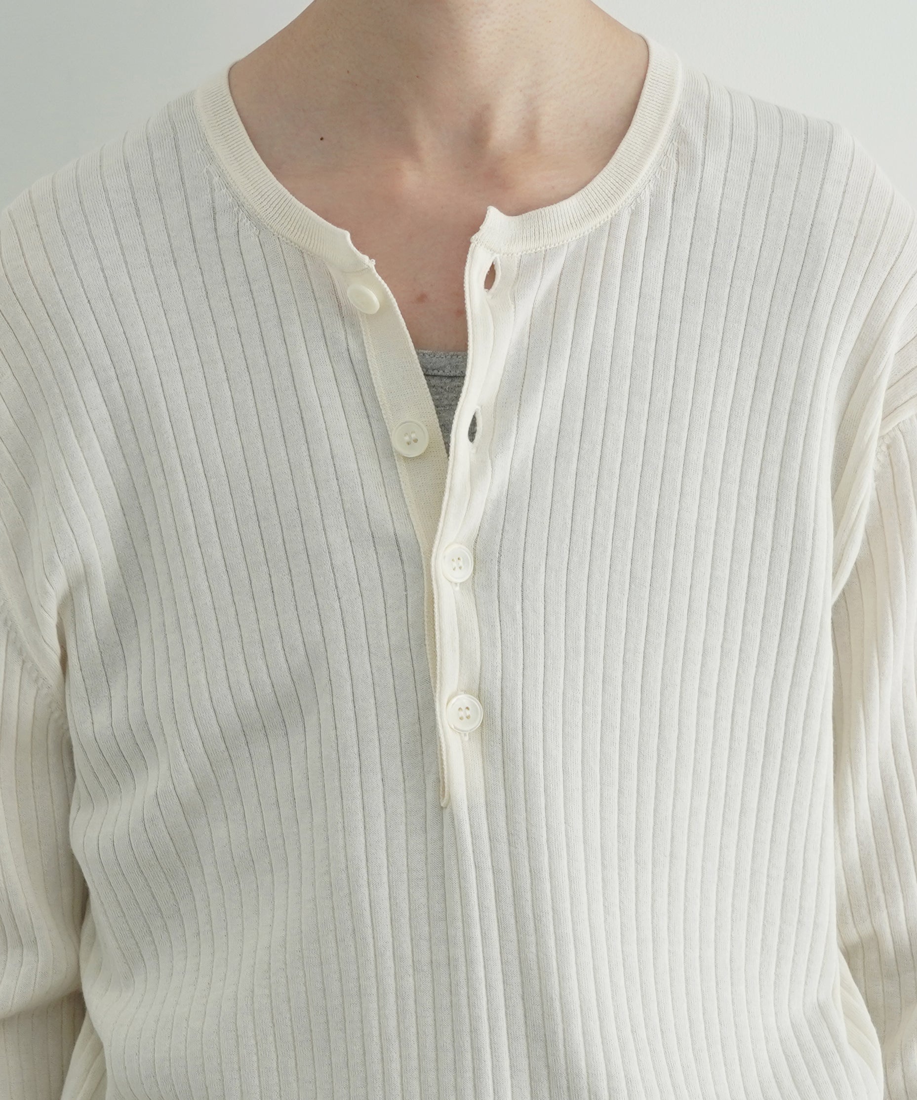 OUR LEGACY Fine henley "IVORY COTTON CREPE"