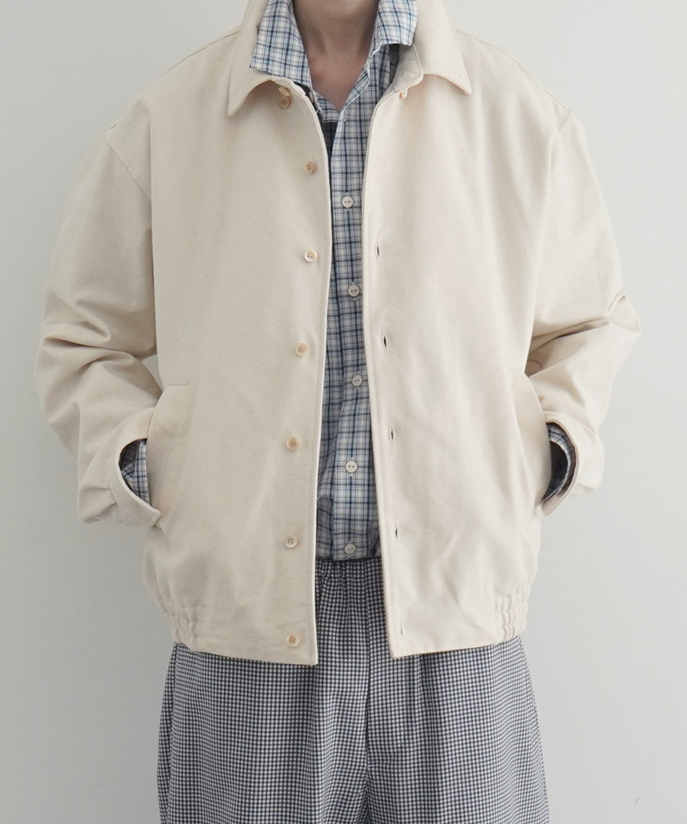 UNUSED Us2541 Duck button down shirt "NATURAL"