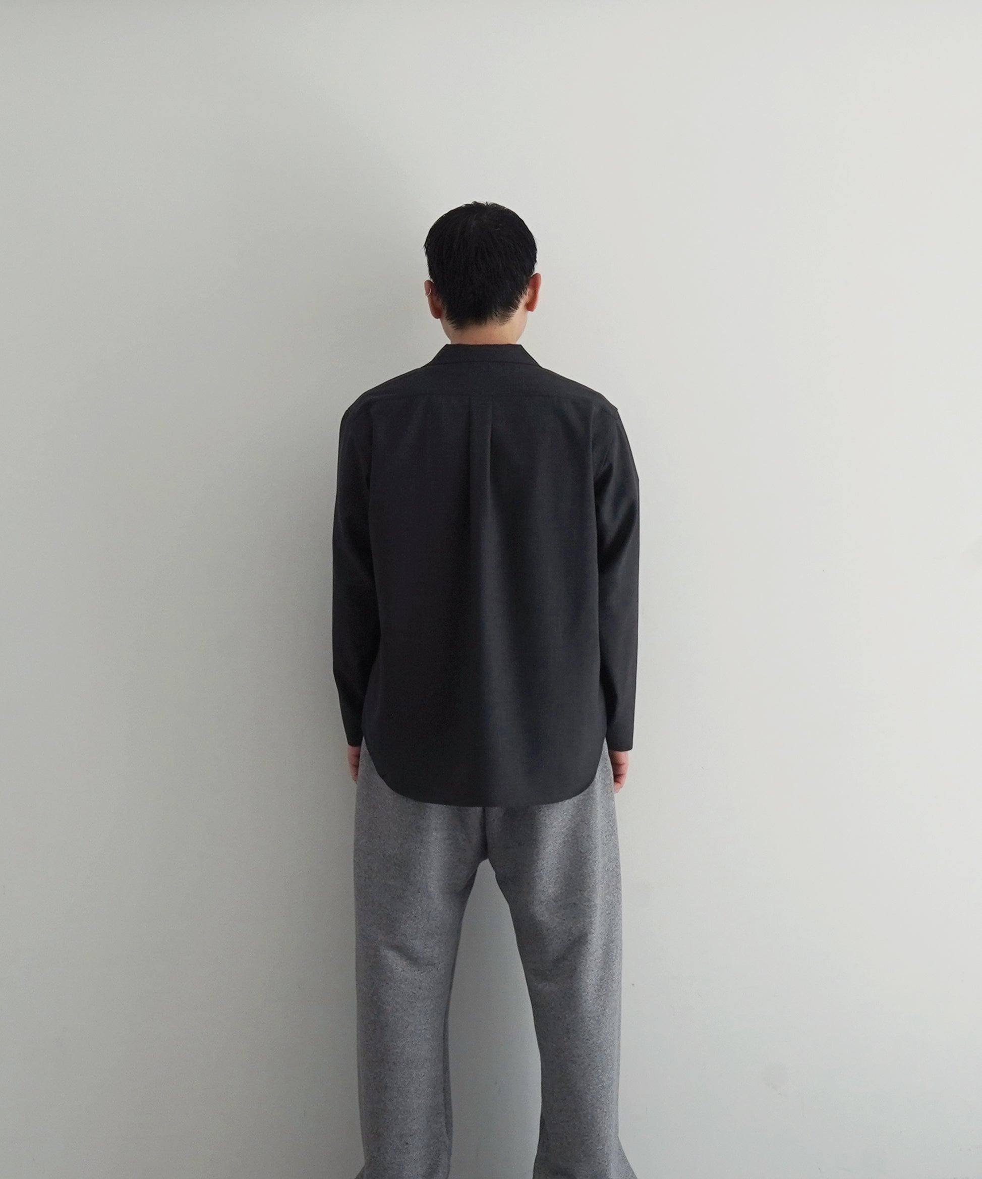 OLD FOLK HOUSE Wool lounge shirt "DARK GRAY"
