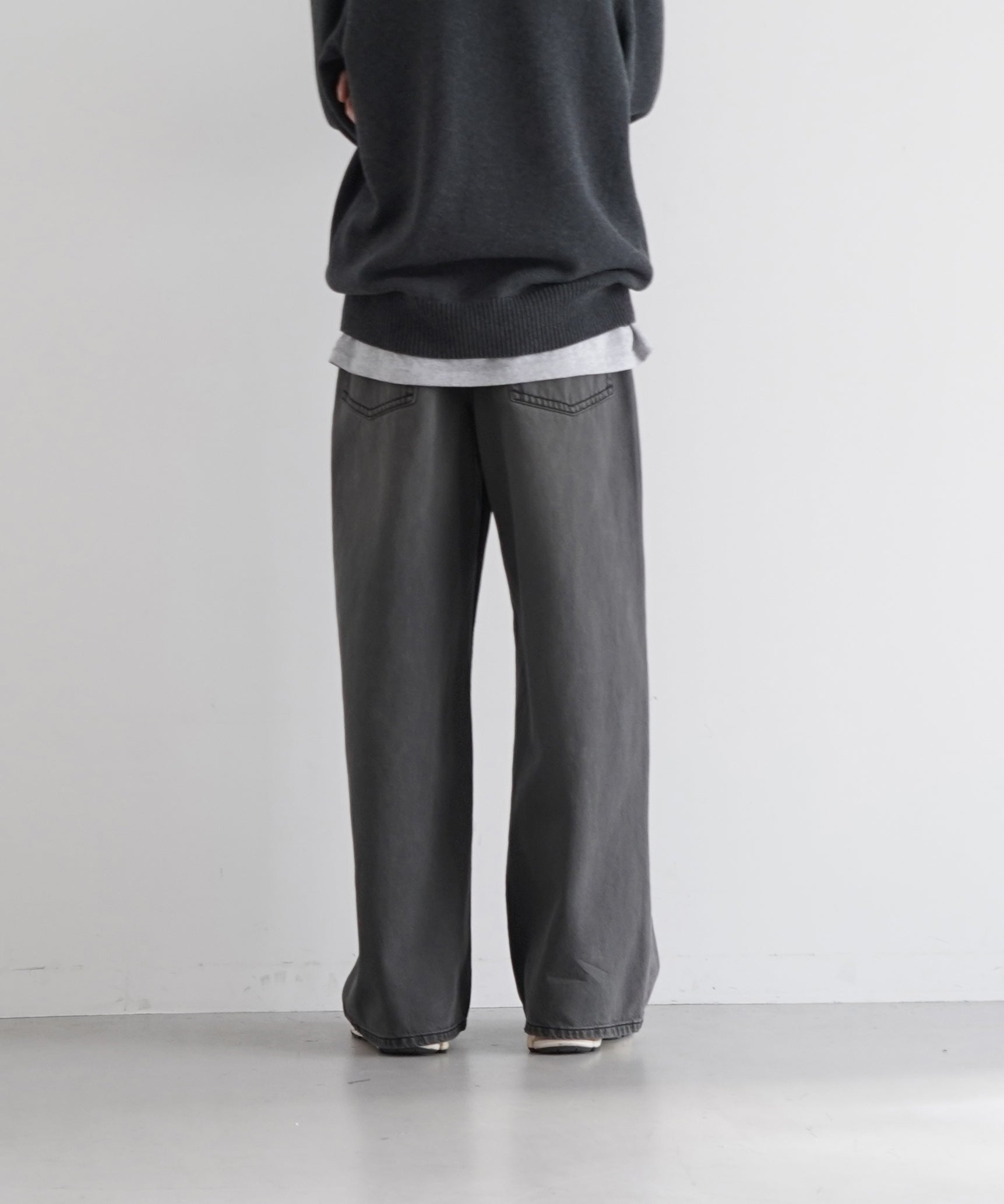 FAX COPY EXPRESS Vintage washed brown-black gardener denim pants "GREY" M