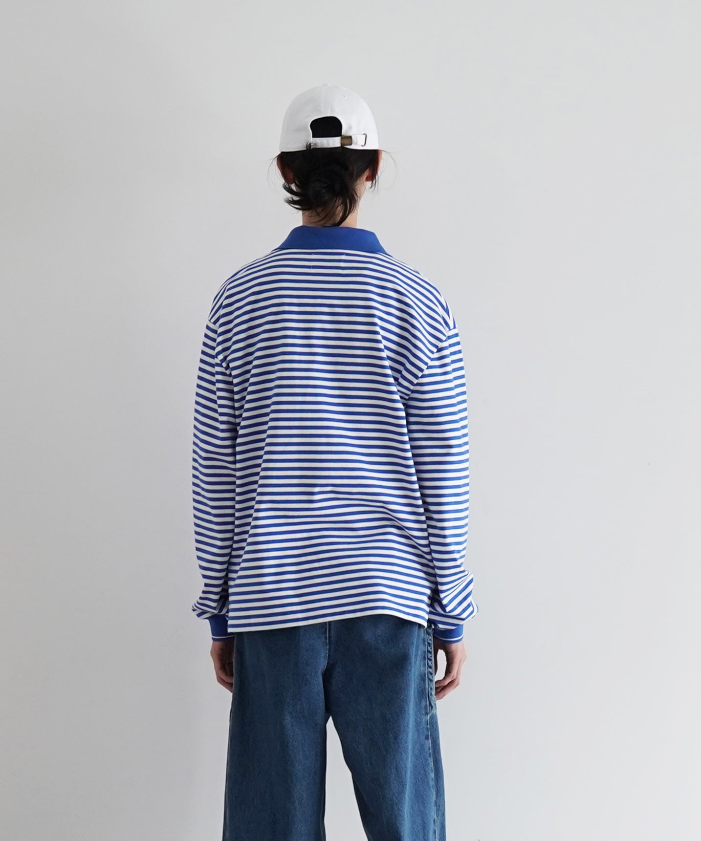 KAIKO Long sleeve border polo shirt "BLUE"