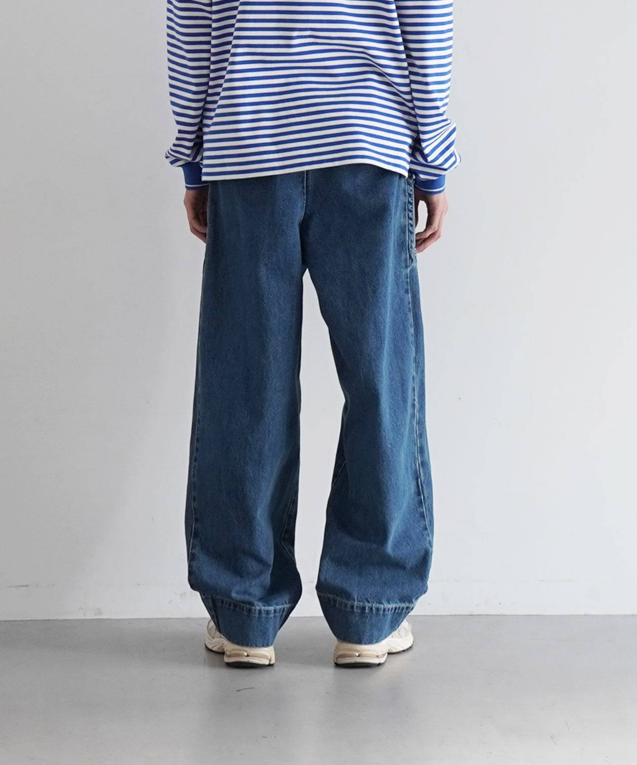 FAX COPY EXPRESS Retro pleated blue denim pants "BLUE" M