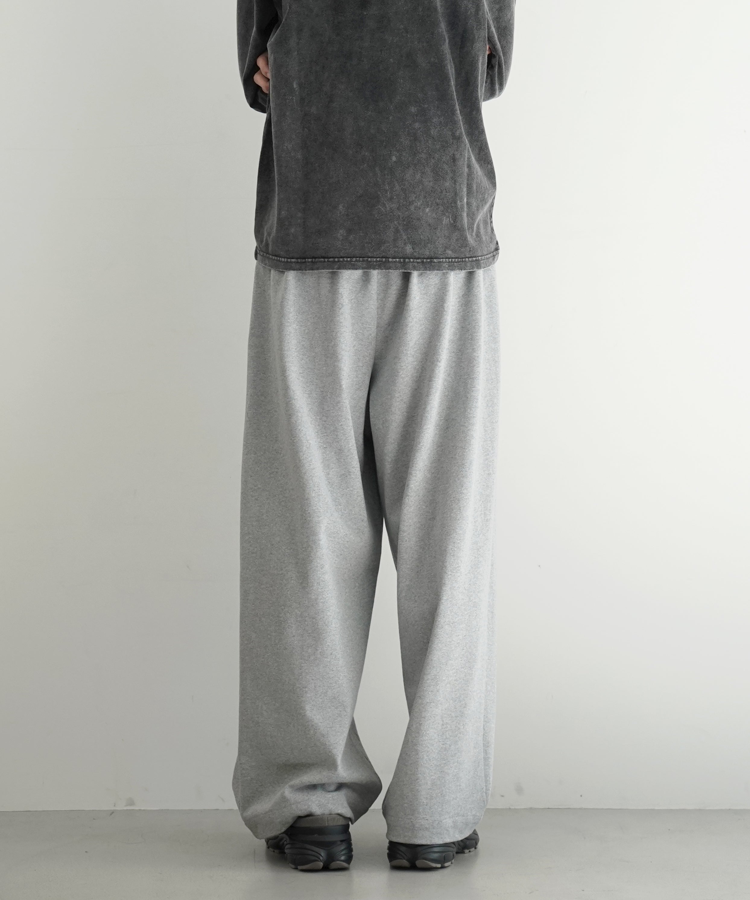 VOAAOV BELTED WIDE PANTS "GREY"