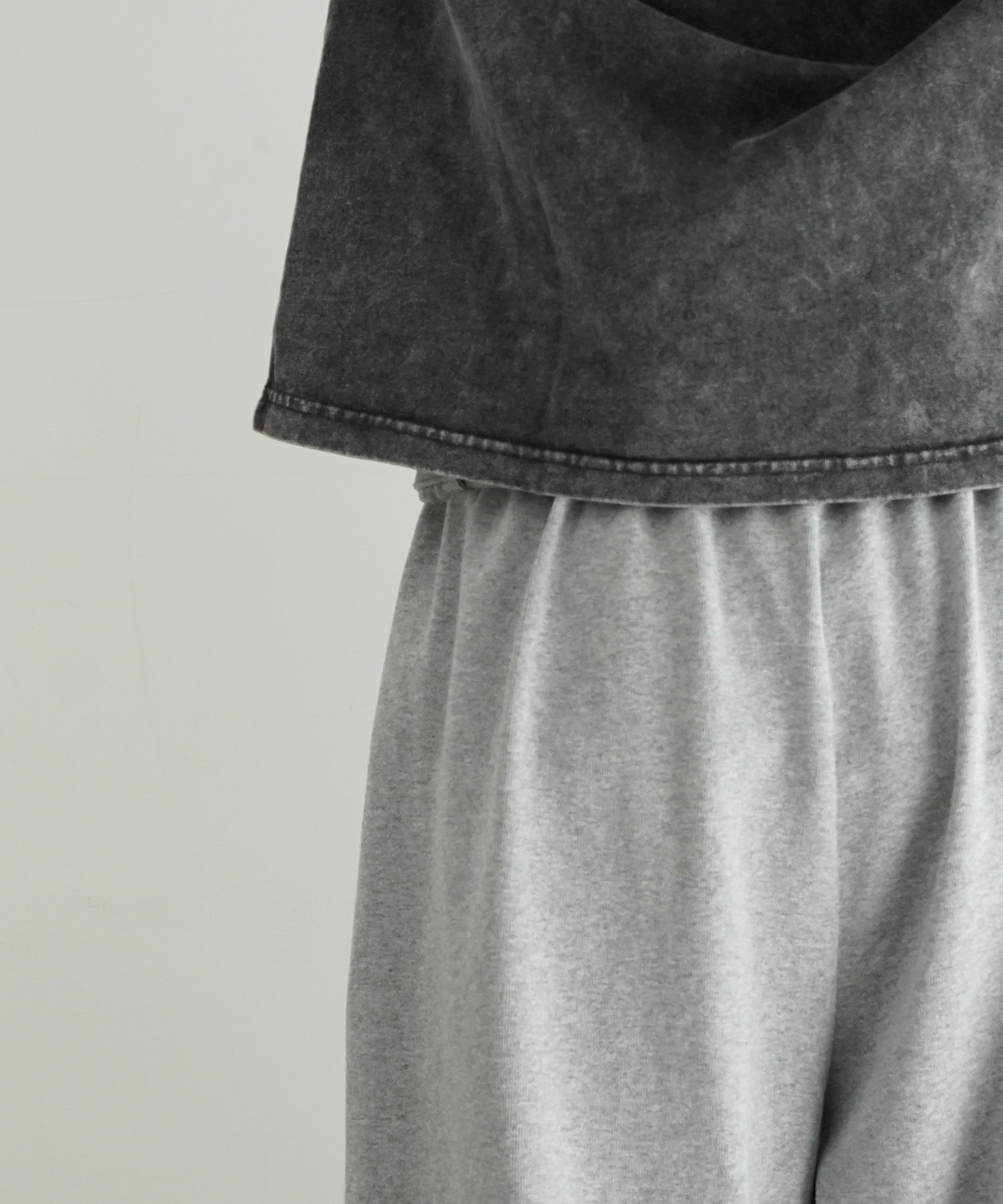 VOAAOV BELTED WIDE PANTS "GREY"