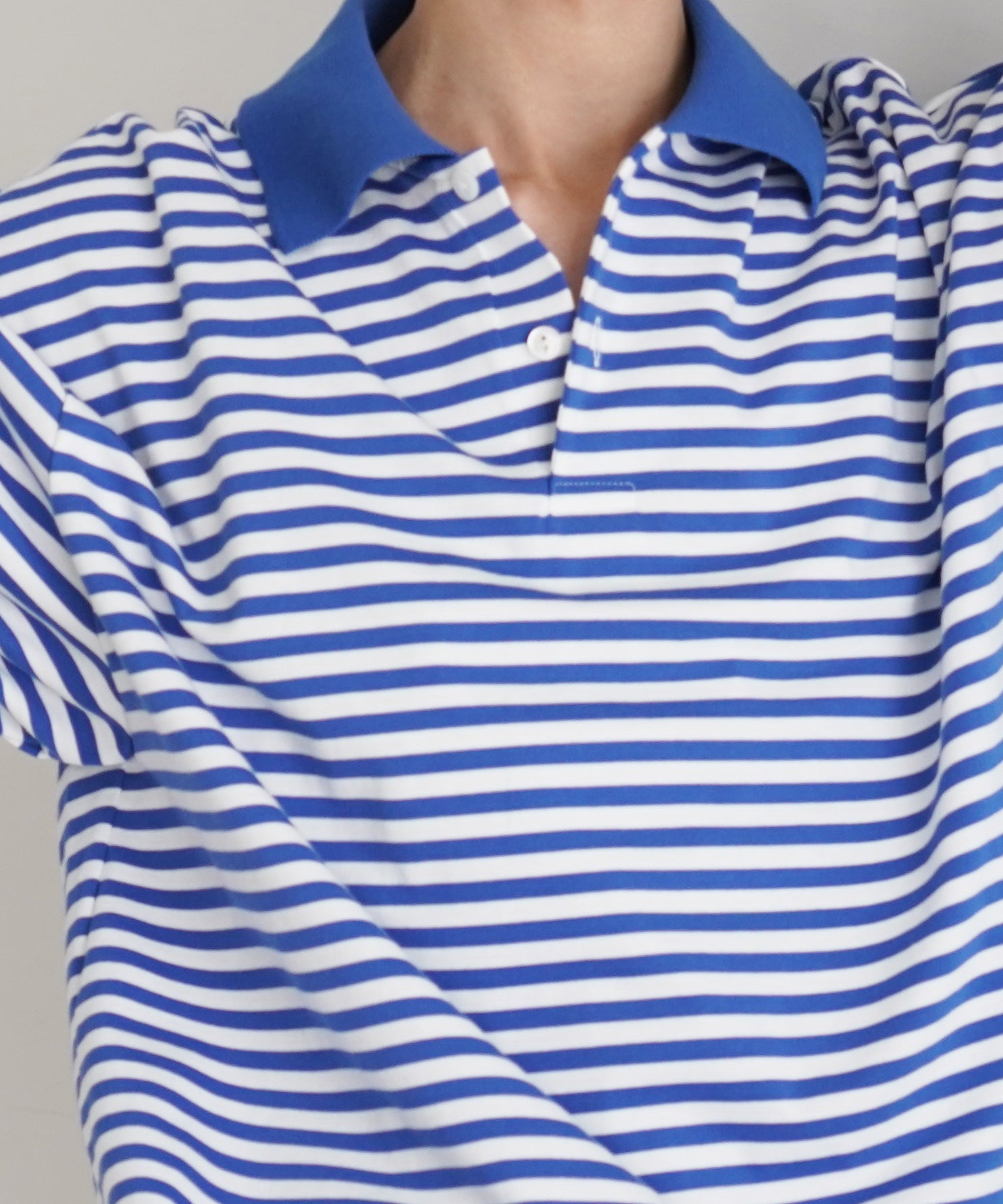 KAIKO Long sleeve border polo shirt "BLUE"