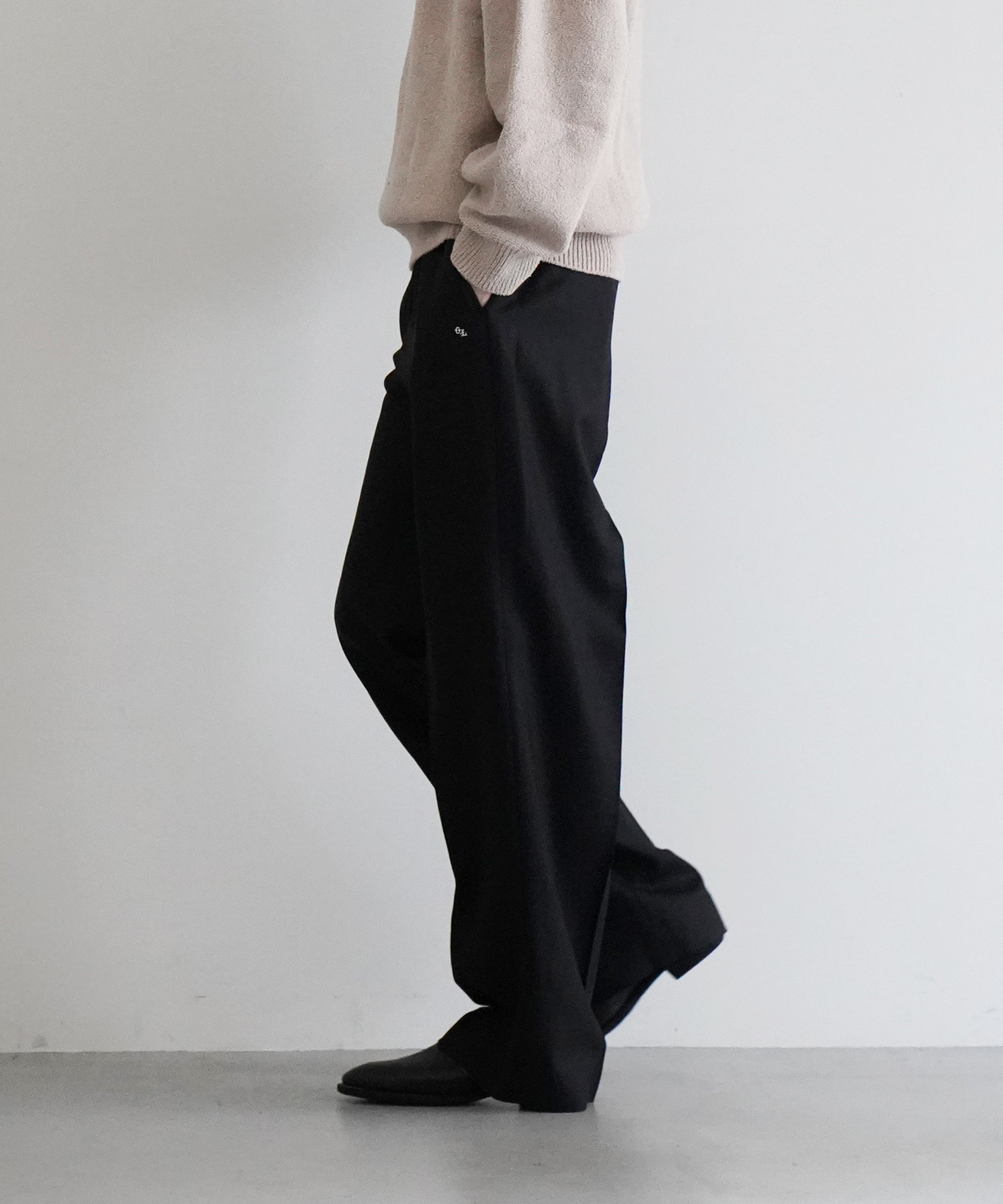 OUR LEGACY BORROWED CHINO "BLACK PANAMA WOOL"