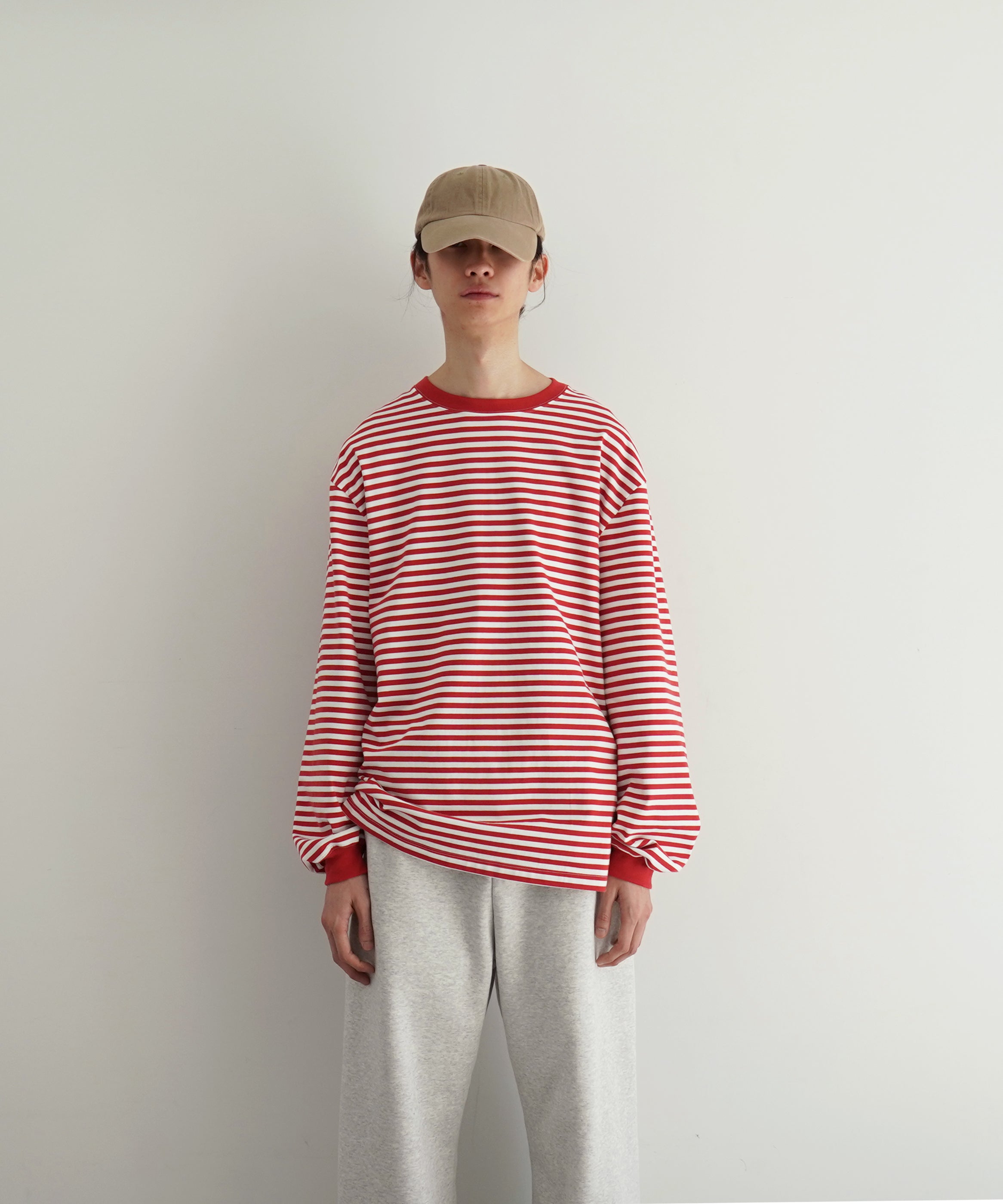 KAIKO Long sleeve border t-shirt "BLACK"