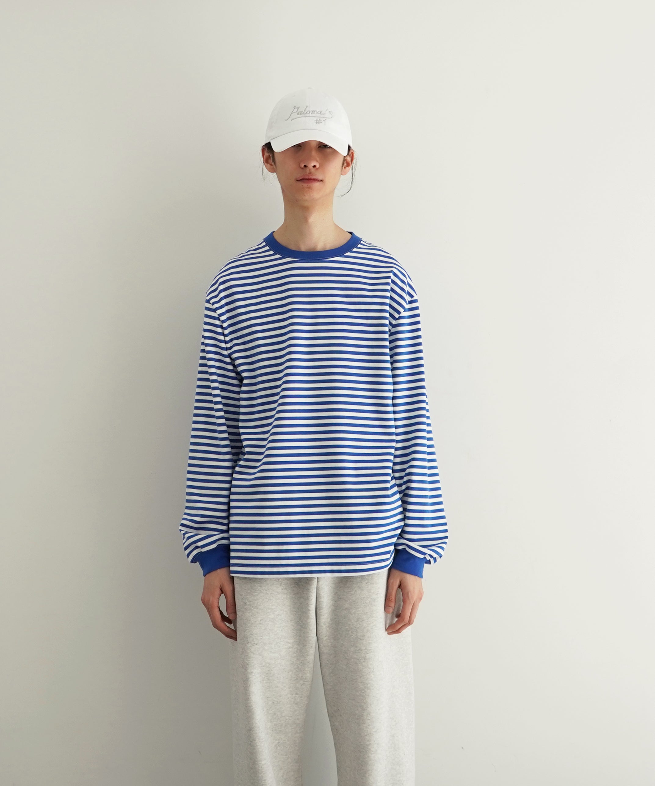 KAIKO Long sleeve border t-shirt "BLUE"