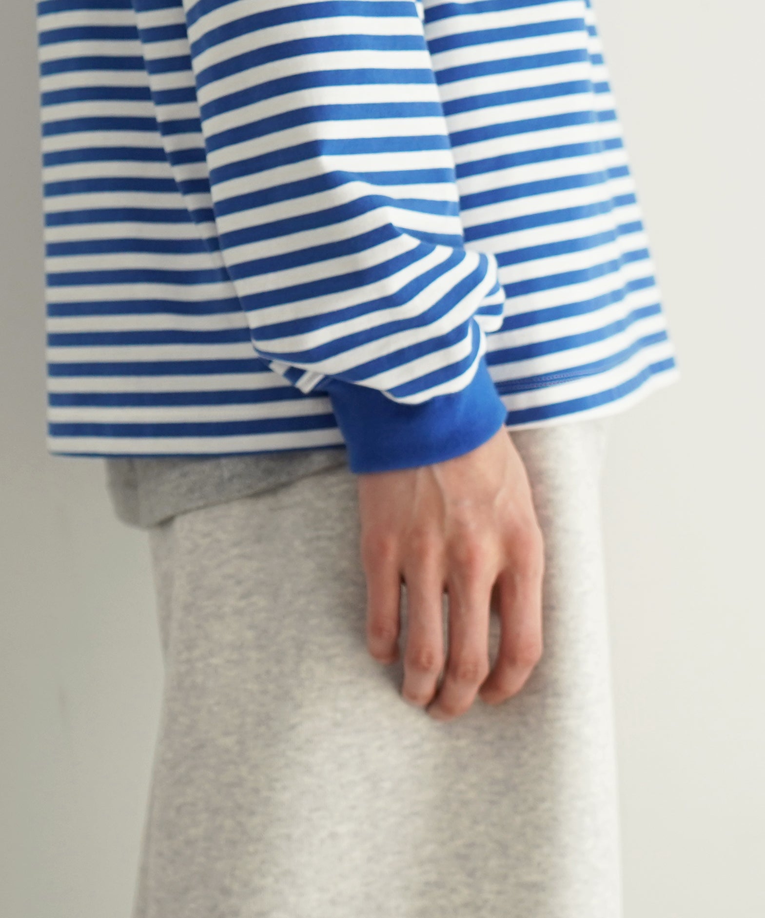 KAIKO Long sleeve border t-shirt "BLUE"