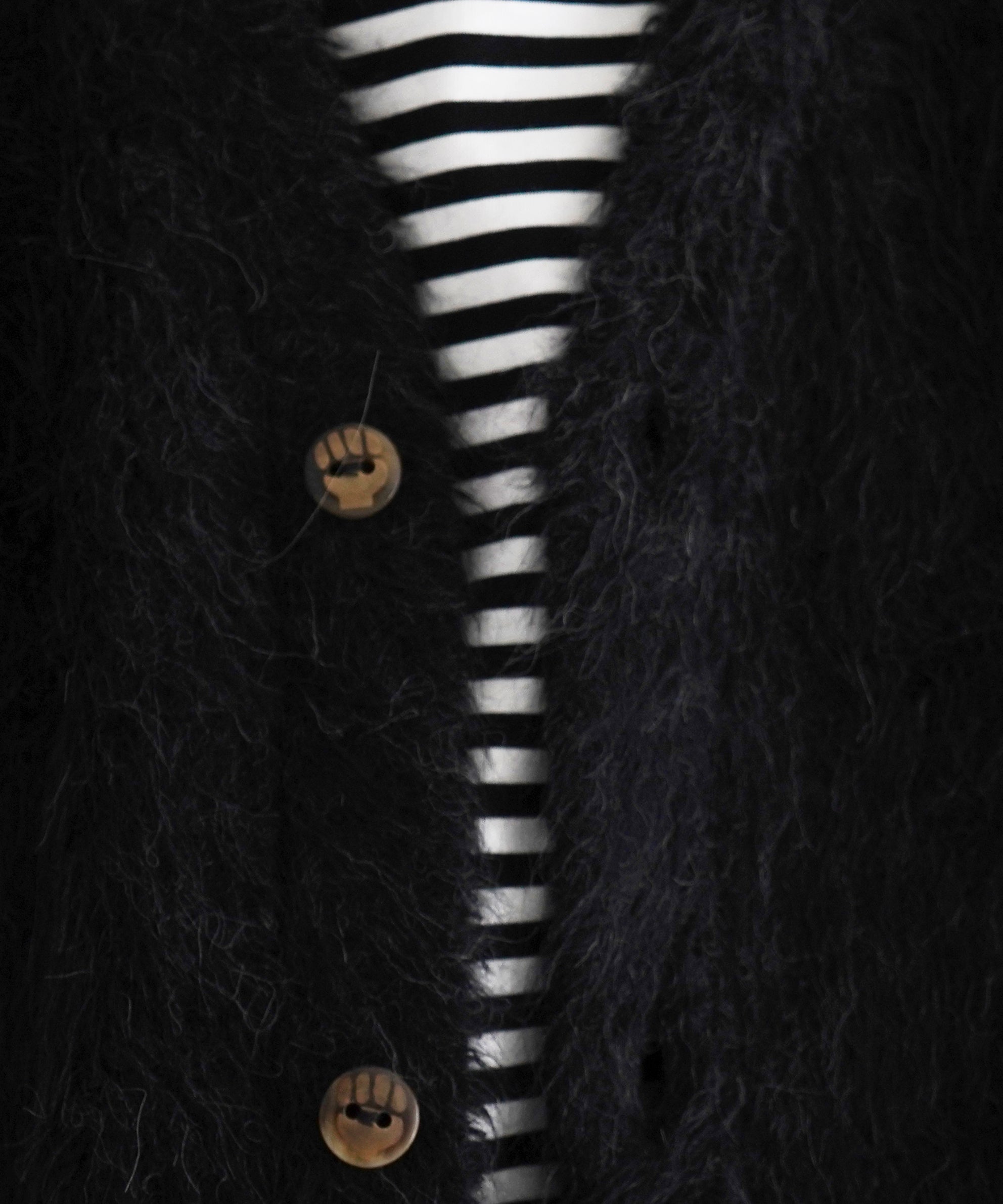 The Inoue Brothers Suri alpaca cardigan "BLACK"
