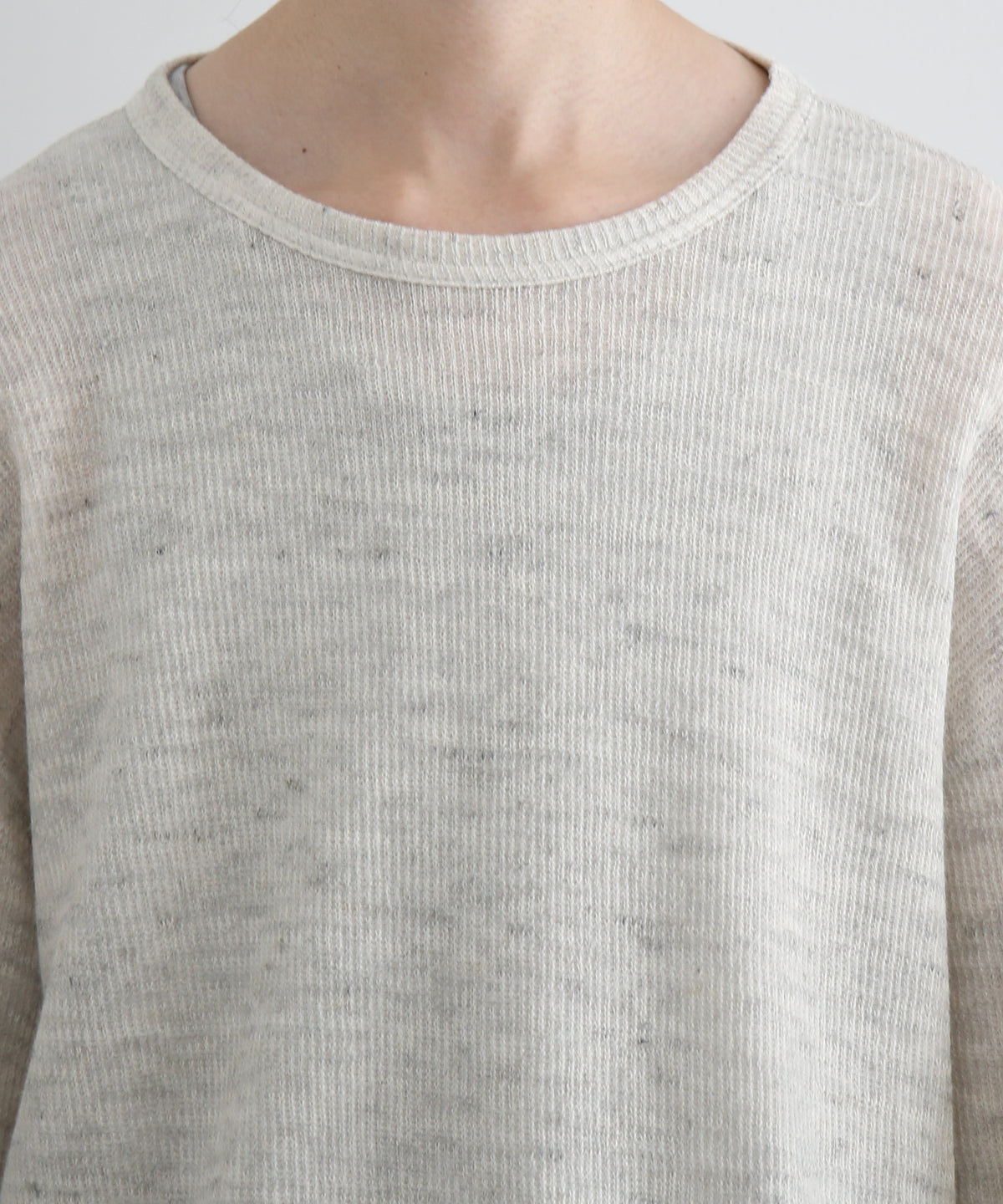 ensou. D-shaped long sleeve tee "OATMEAL"
