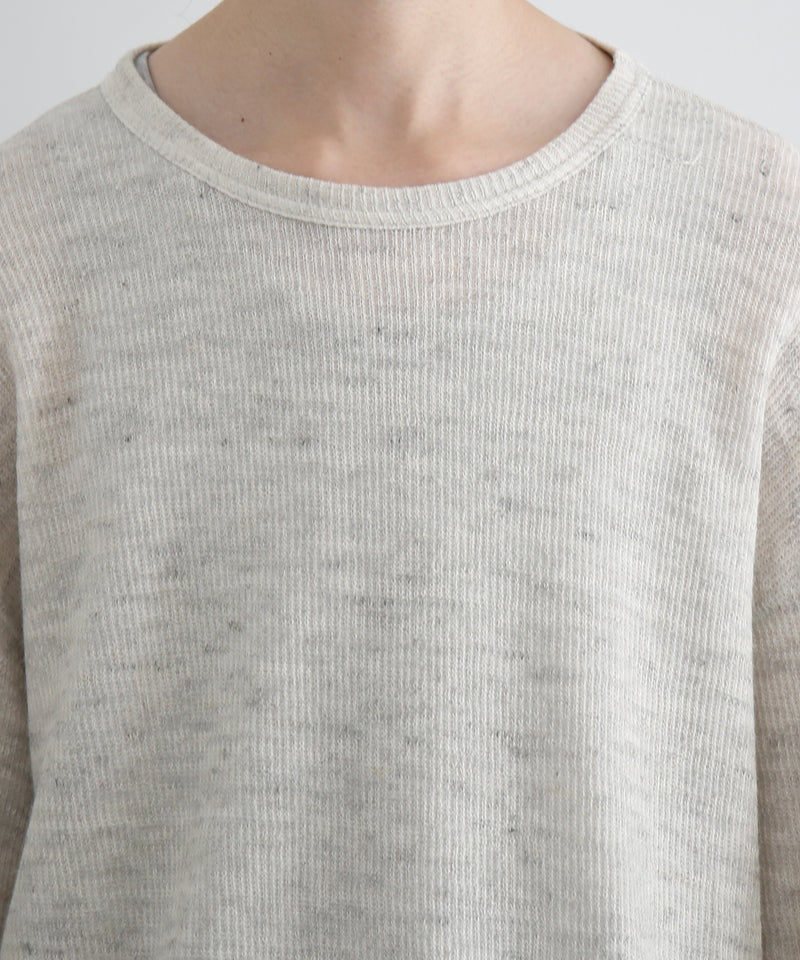 ensou. D-shaped long sleeve tee "OATMEAL"