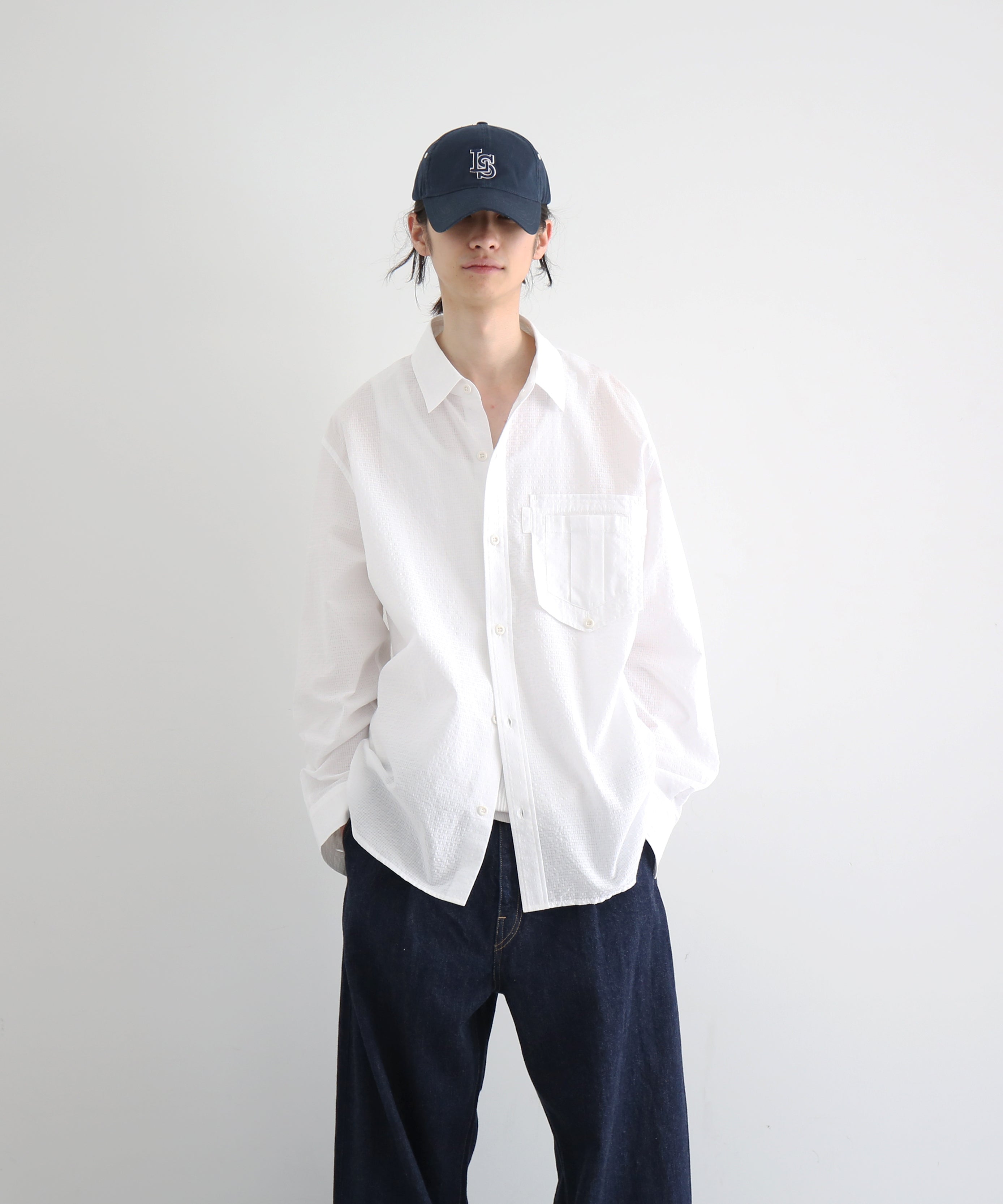 Laid.B Inside out pocket shirts "WHITE"