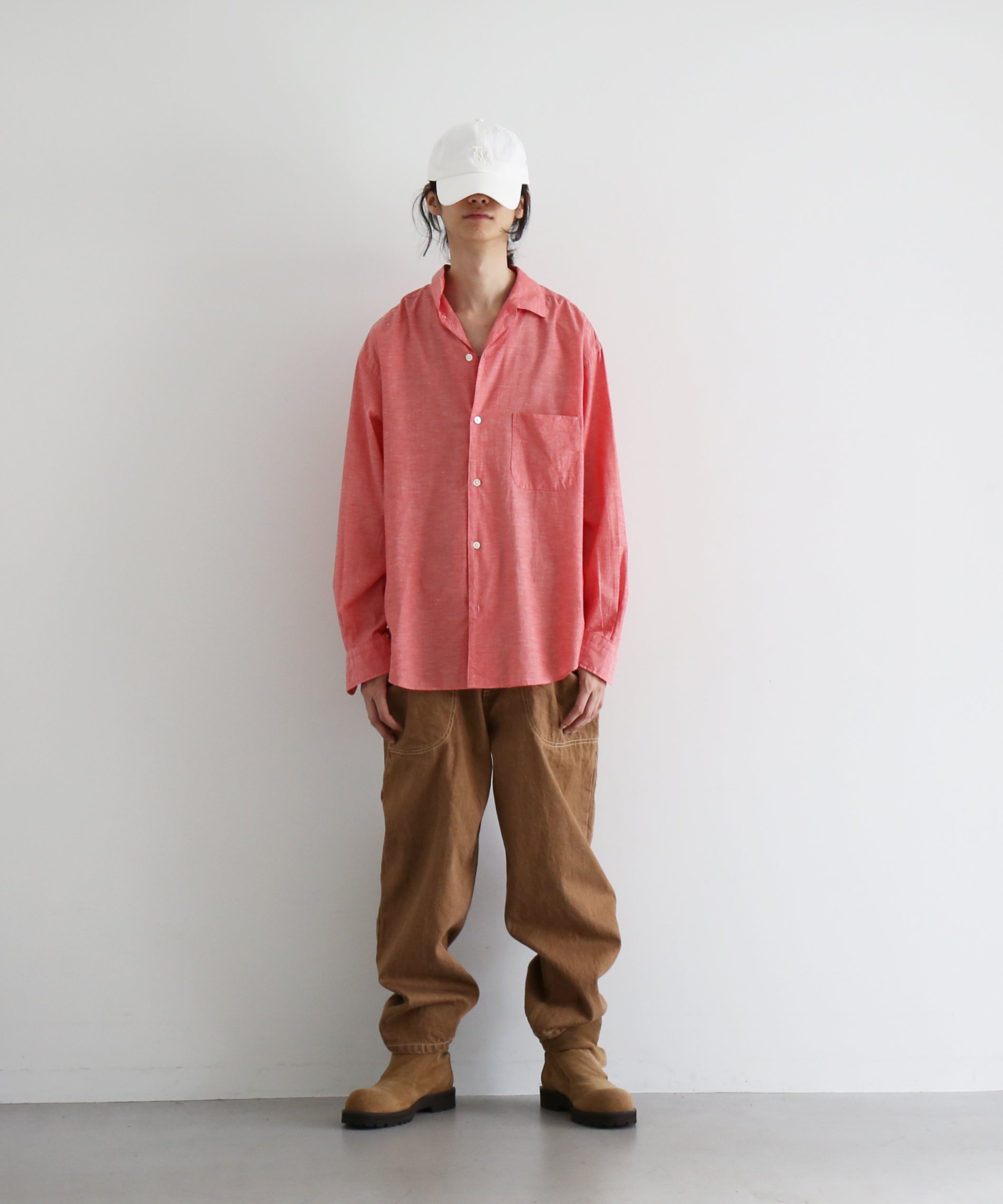 URU Italian collar l/s shirts a "RED"