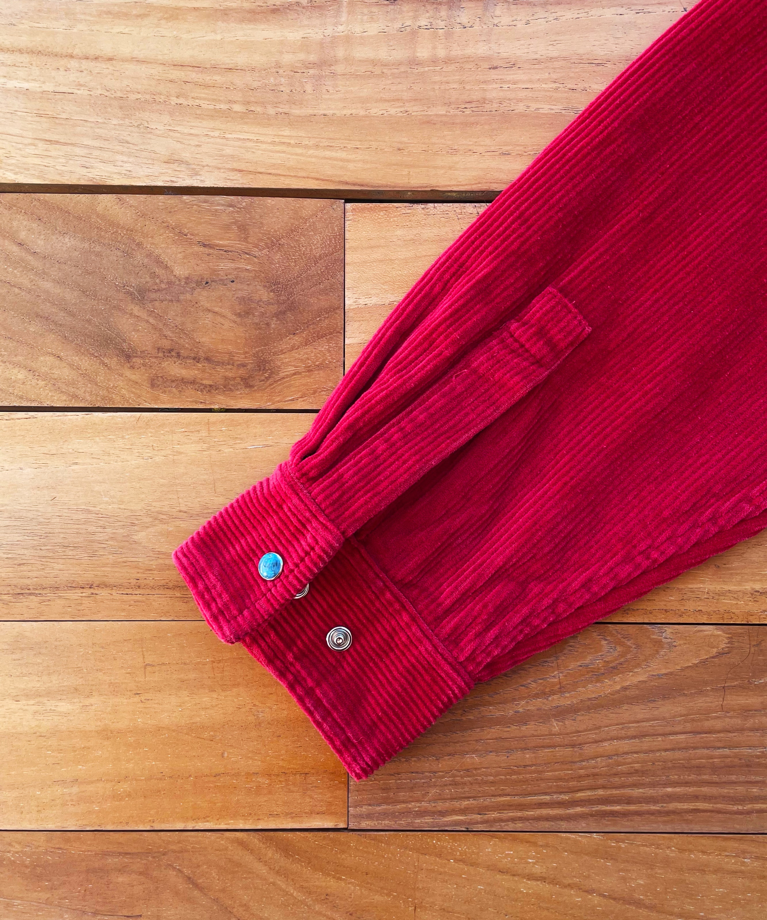 PHINGERIN Corduroy stone snap shirt jacket "B:RED"