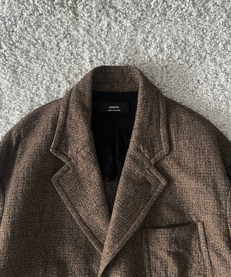 ensou. Hypersized blazer / a. "BROWN GUN CLUB"