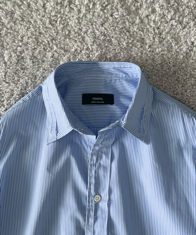 ensou. Rough cut shirt  / b. "BLUE STRIPE"