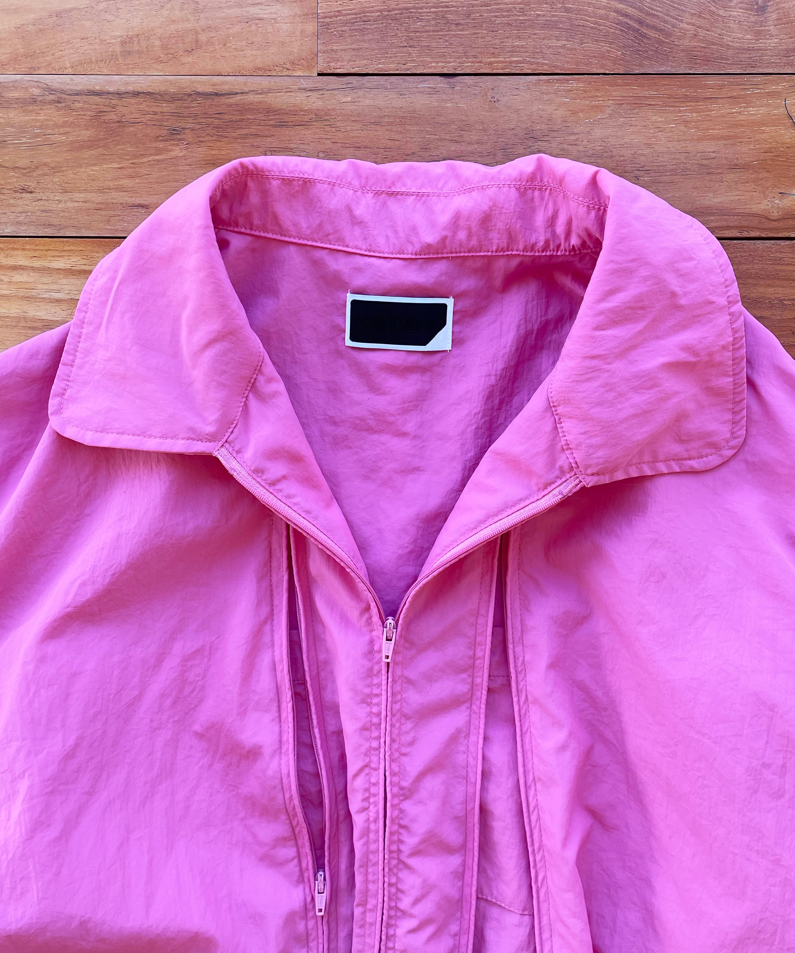 PHINGERIN Crushed nylon full pack jacket "B:PINK"