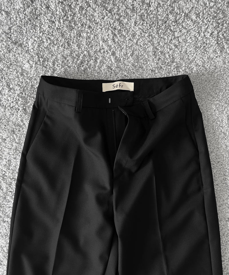 sefr Jeon trouser "FINE BLACK WOOL"